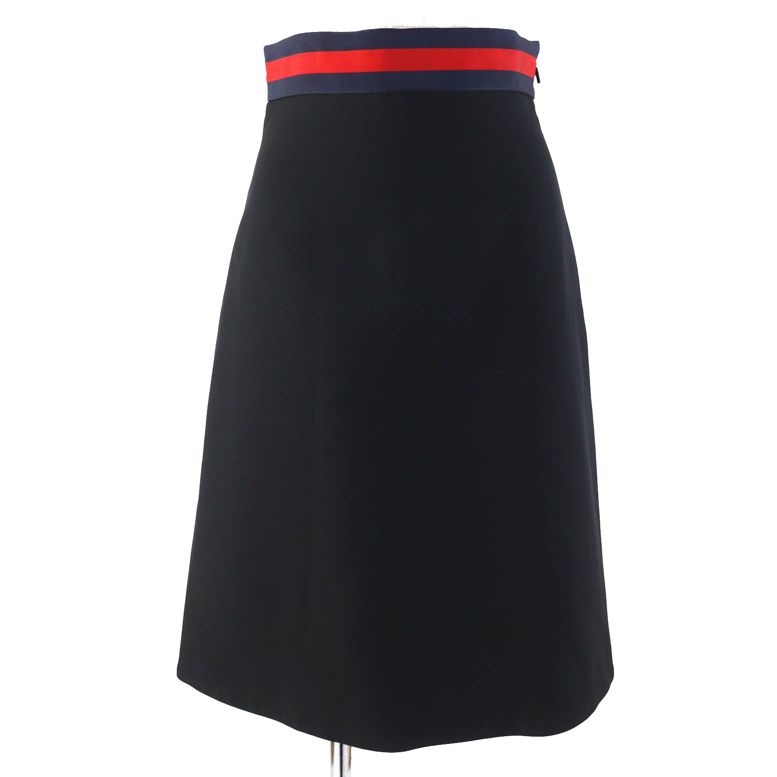 GUCCI Wool Silk Tight Skirt Black 36