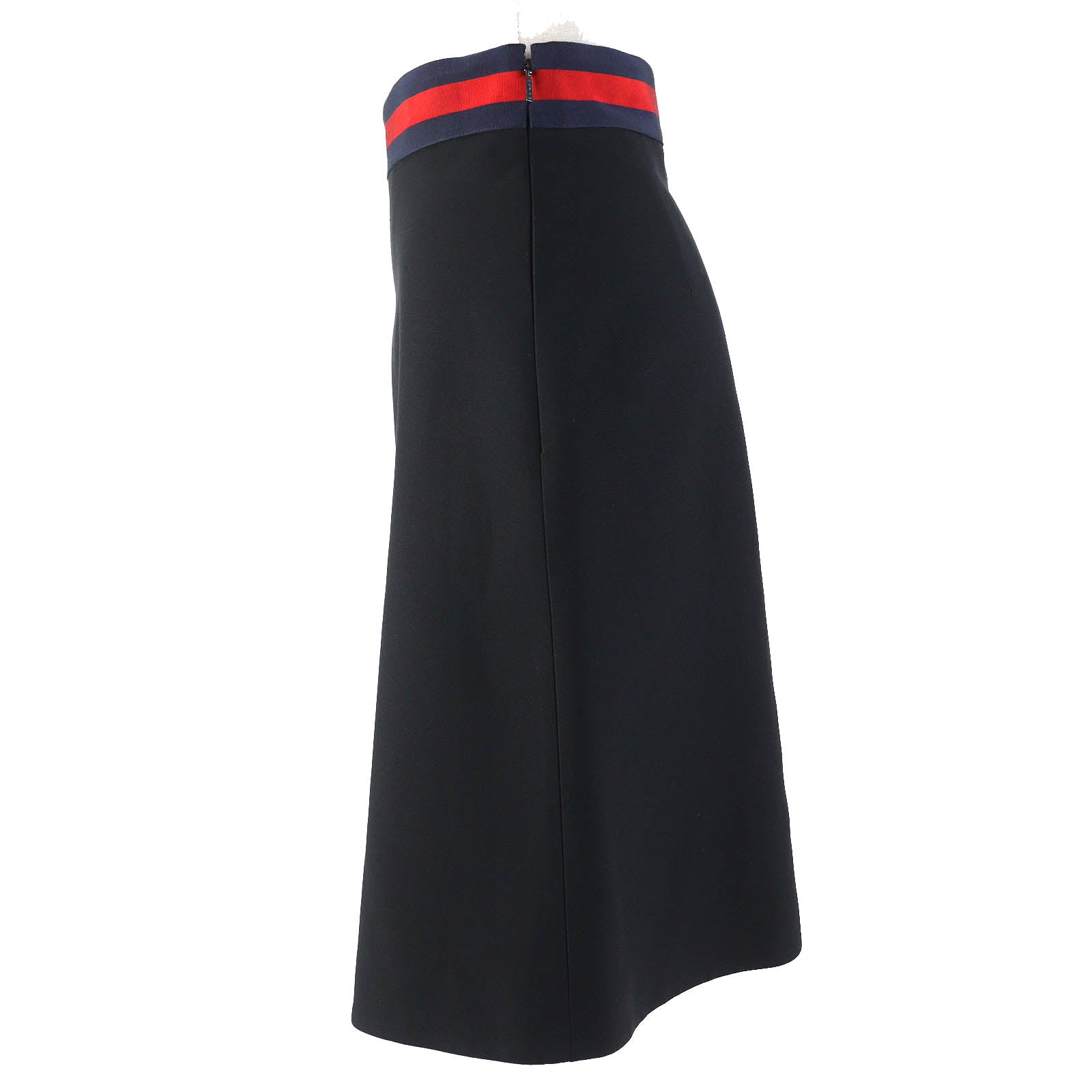 GUCCI Wool Silk Tight Skirt Black 36