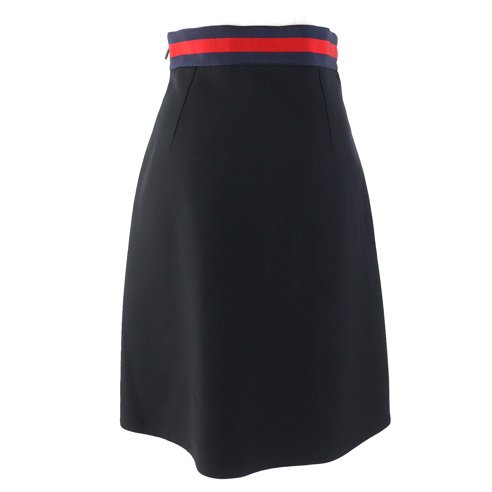 GUCCI Wool Silk Tight Skirt Black 36