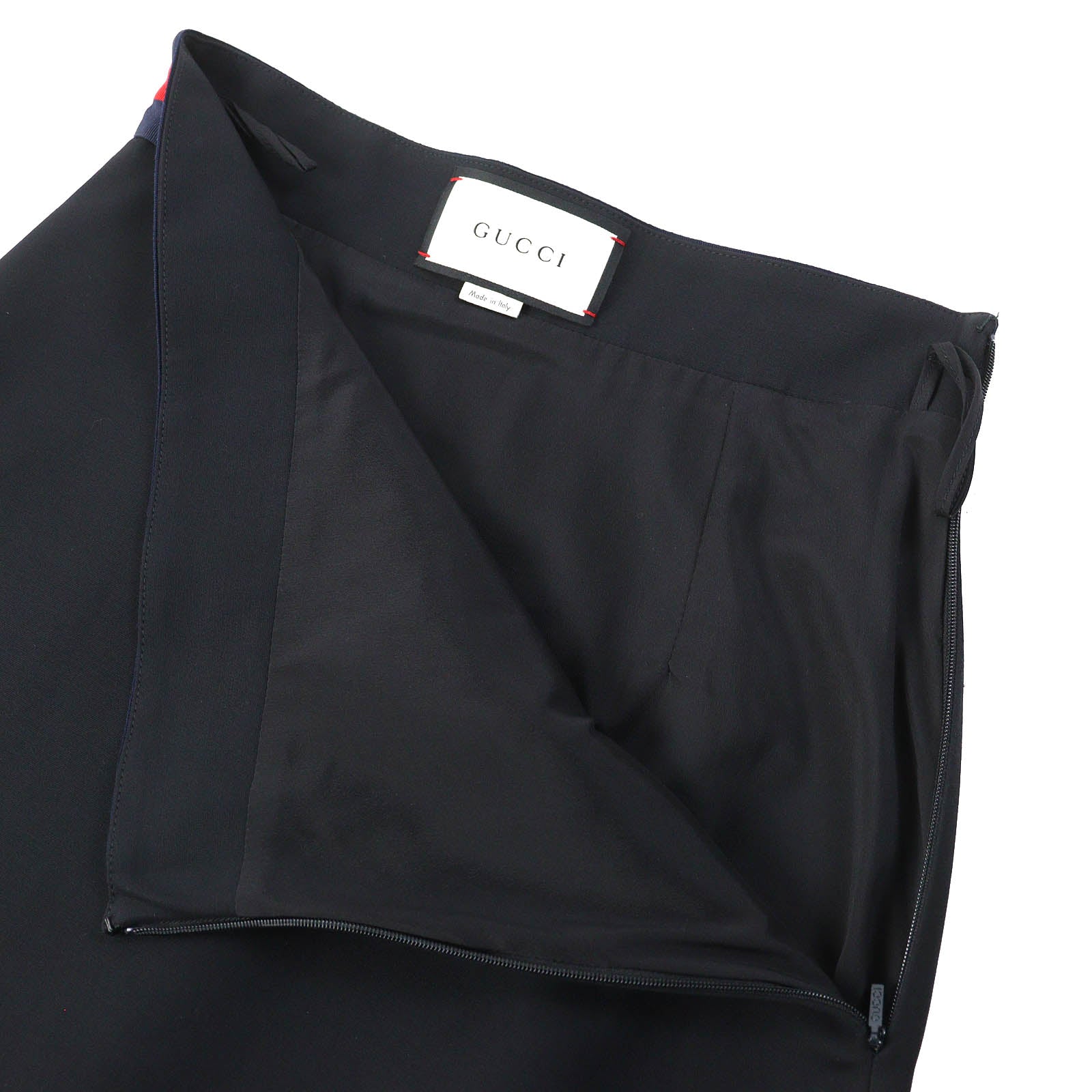 GUCCI Wool Silk Tight Skirt Black 36