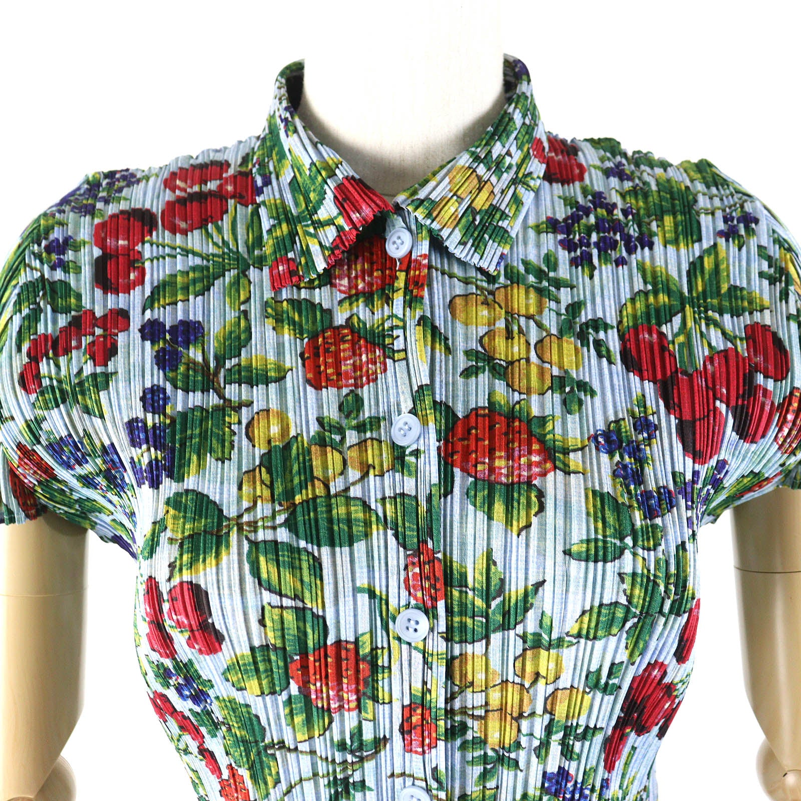 Issey Miyake Fruit Pattern French Sleeve Shirt