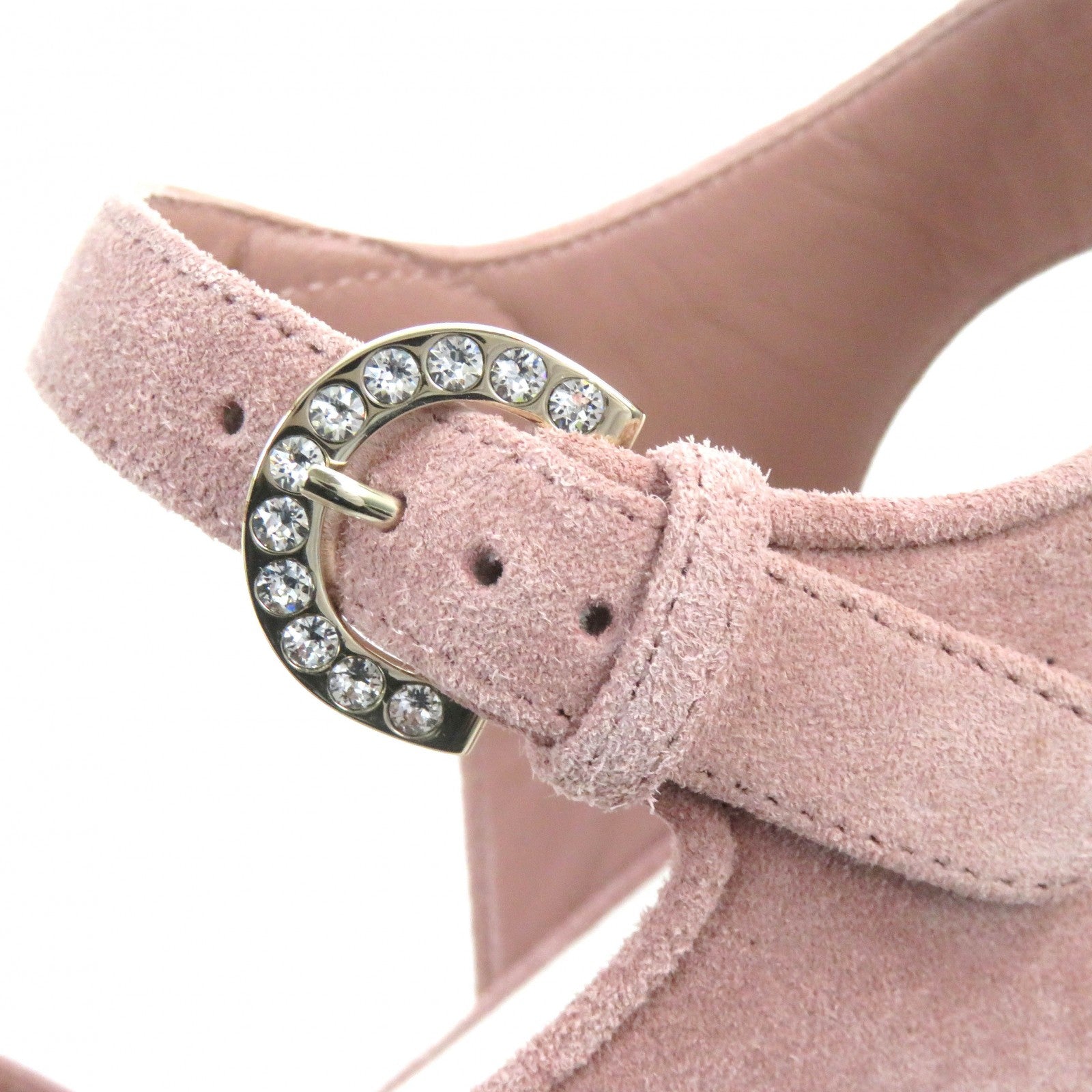 Chanel Suede Leather Sandals 37.5 Pink