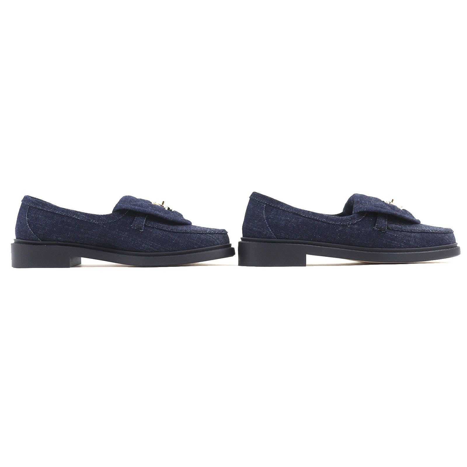 Chanel Denim Loafers COCO Mark Turnlock