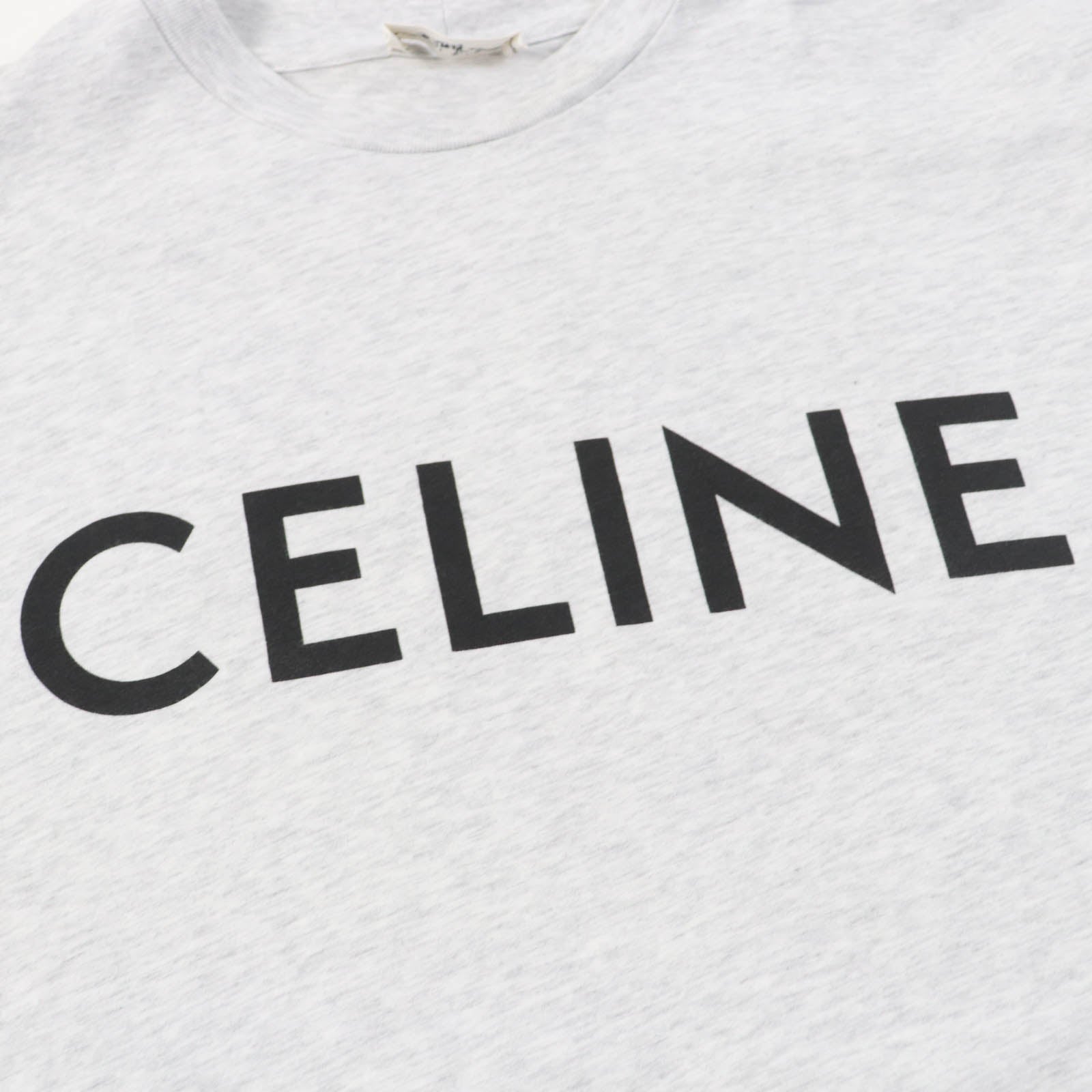 Celine Cotton Logo Print Loose Fit T-shirt XS