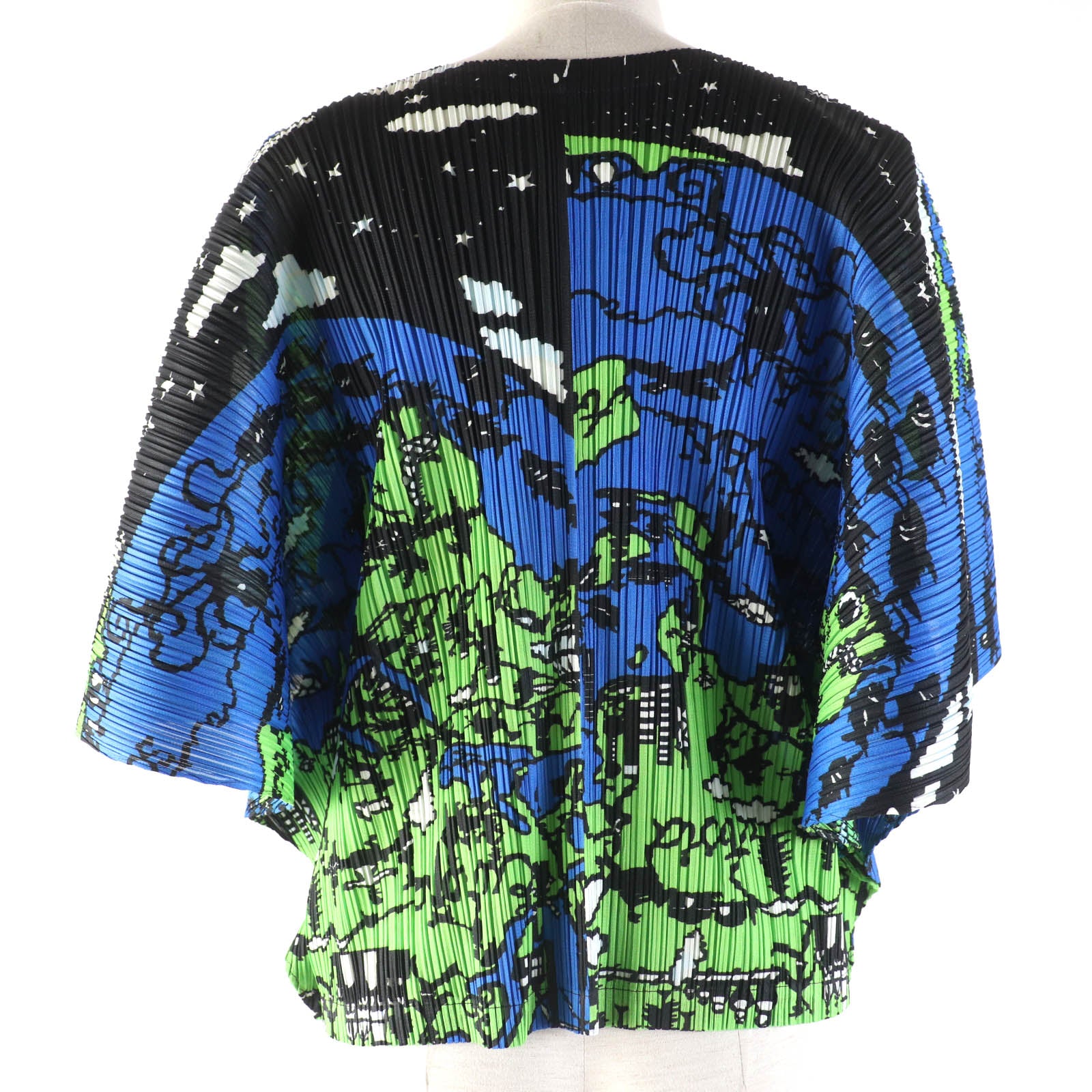 PLEATS PLEASE World Map Design Cardigan