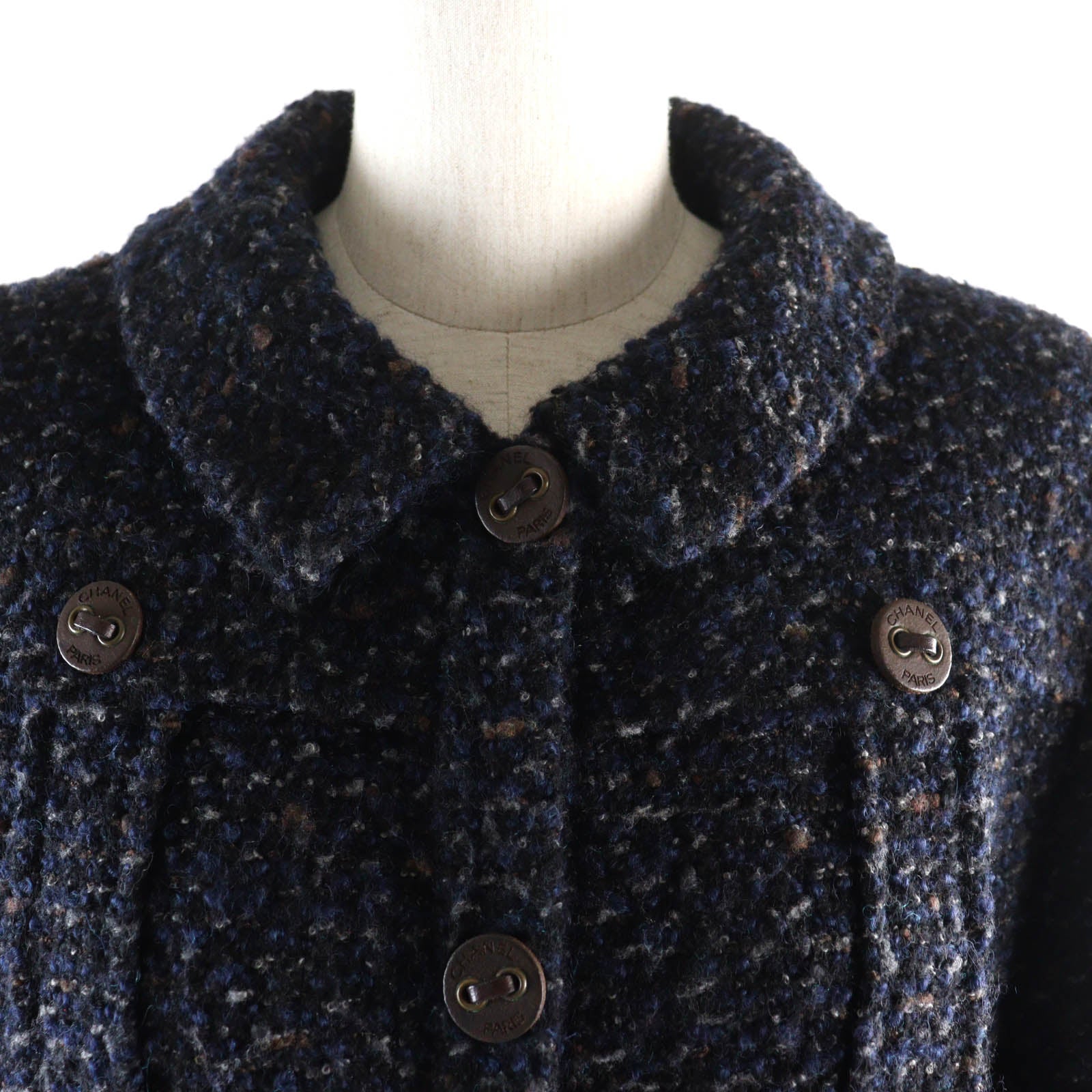 CHANEL Vintage Wool Mohair Tweed Coat Women