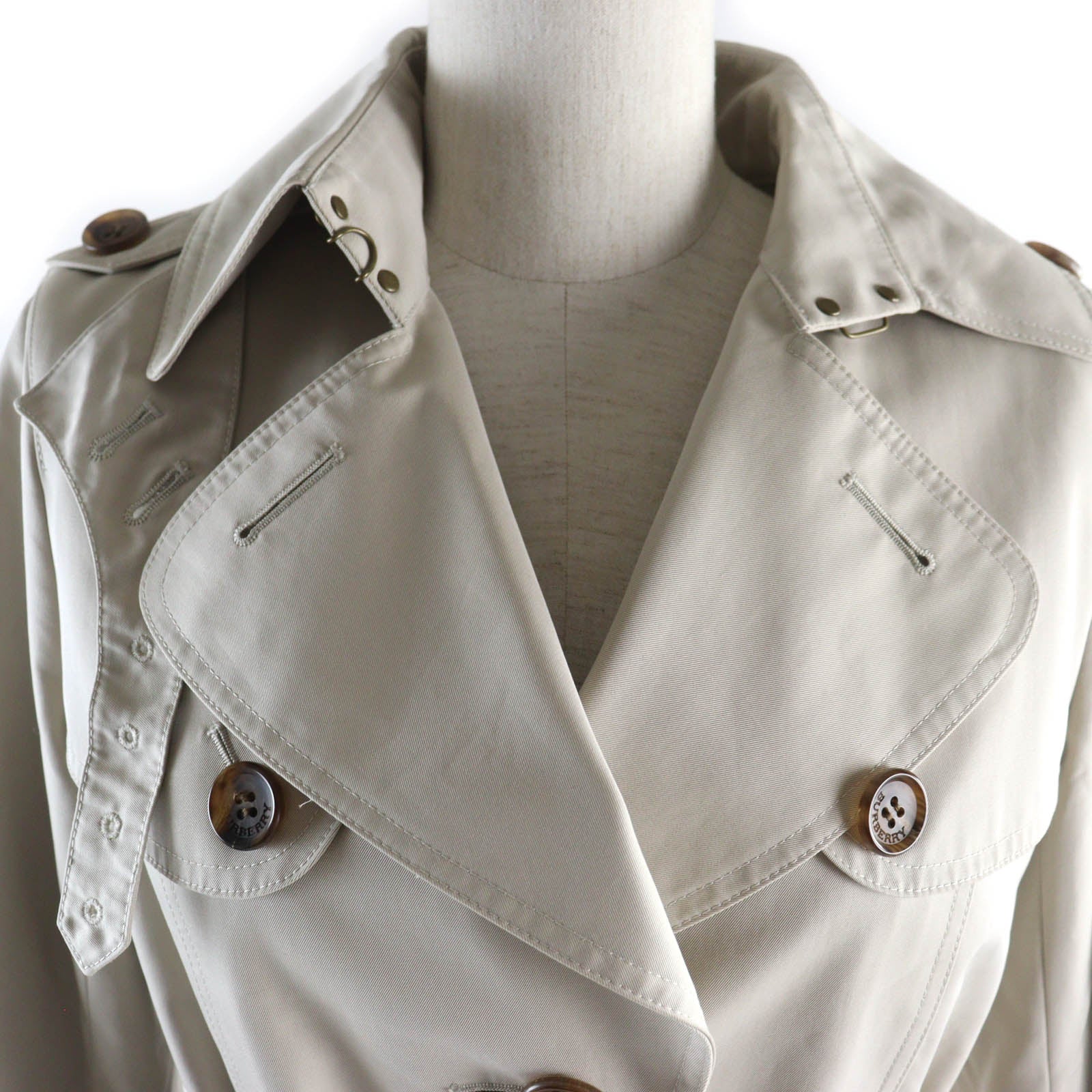 Burberry Cotton Trench Coat Beige 38 Women