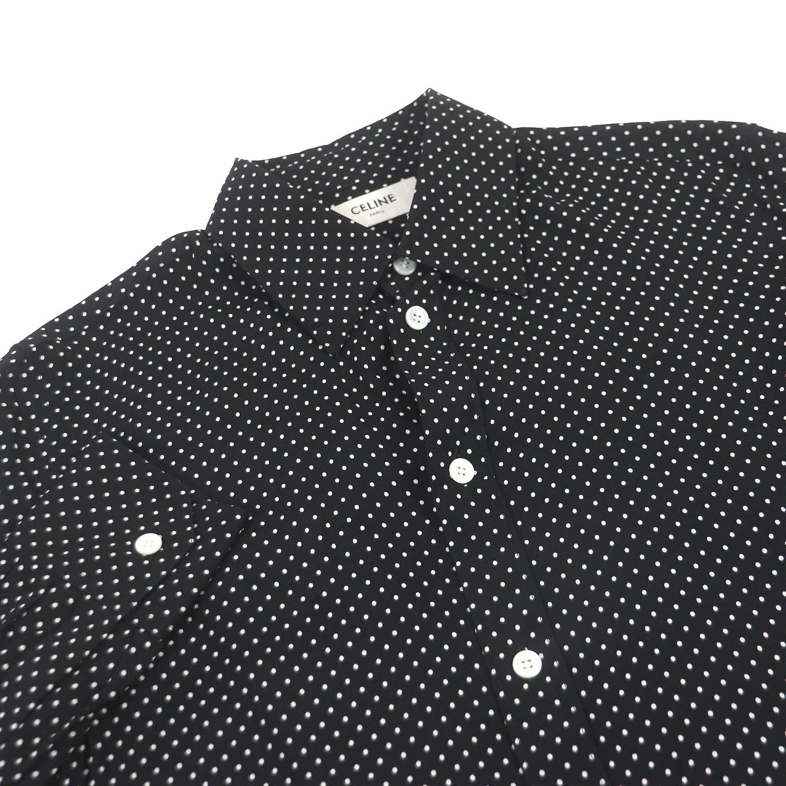 Celine Rayon Dot Pattern Long Sleeve Blouse