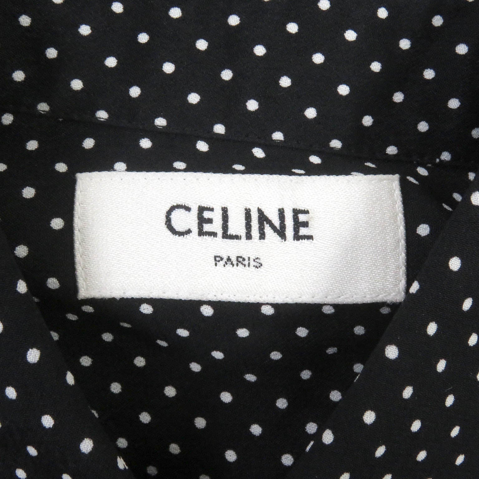 Celine Rayon Dot Pattern Long Sleeve Blouse