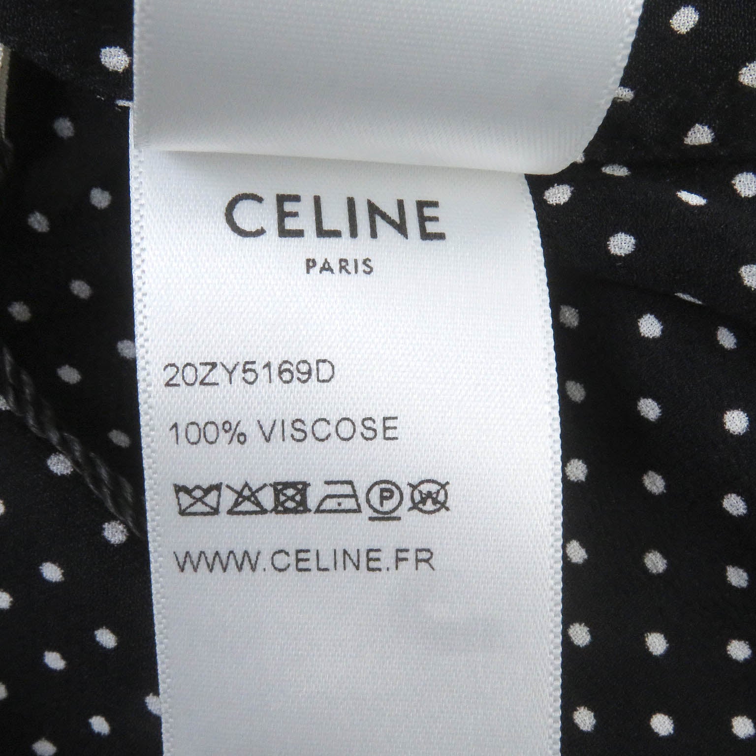 Celine Rayon Dot Pattern Long Sleeve Blouse