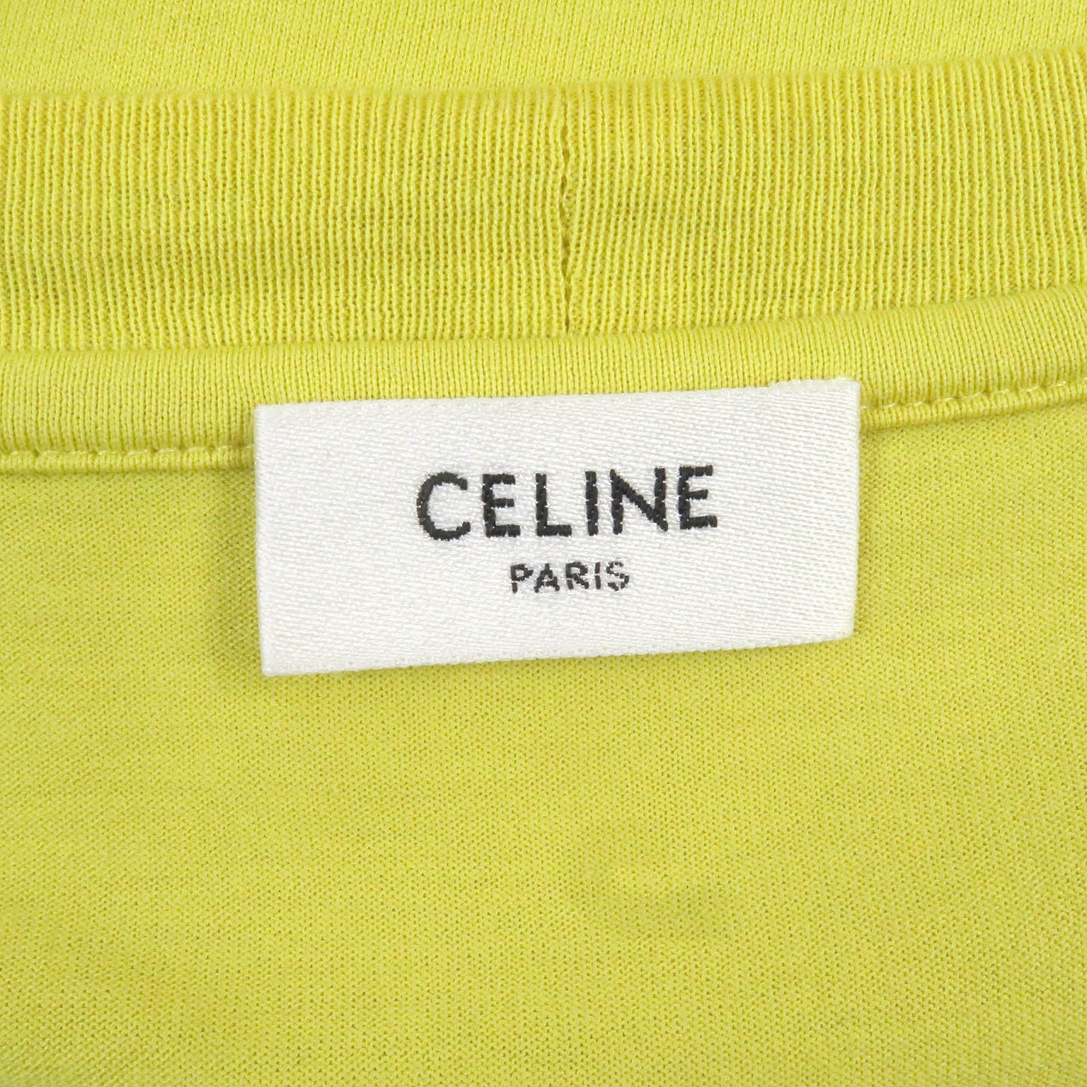 Celine Logo Print Loose T-shirt Yellow M