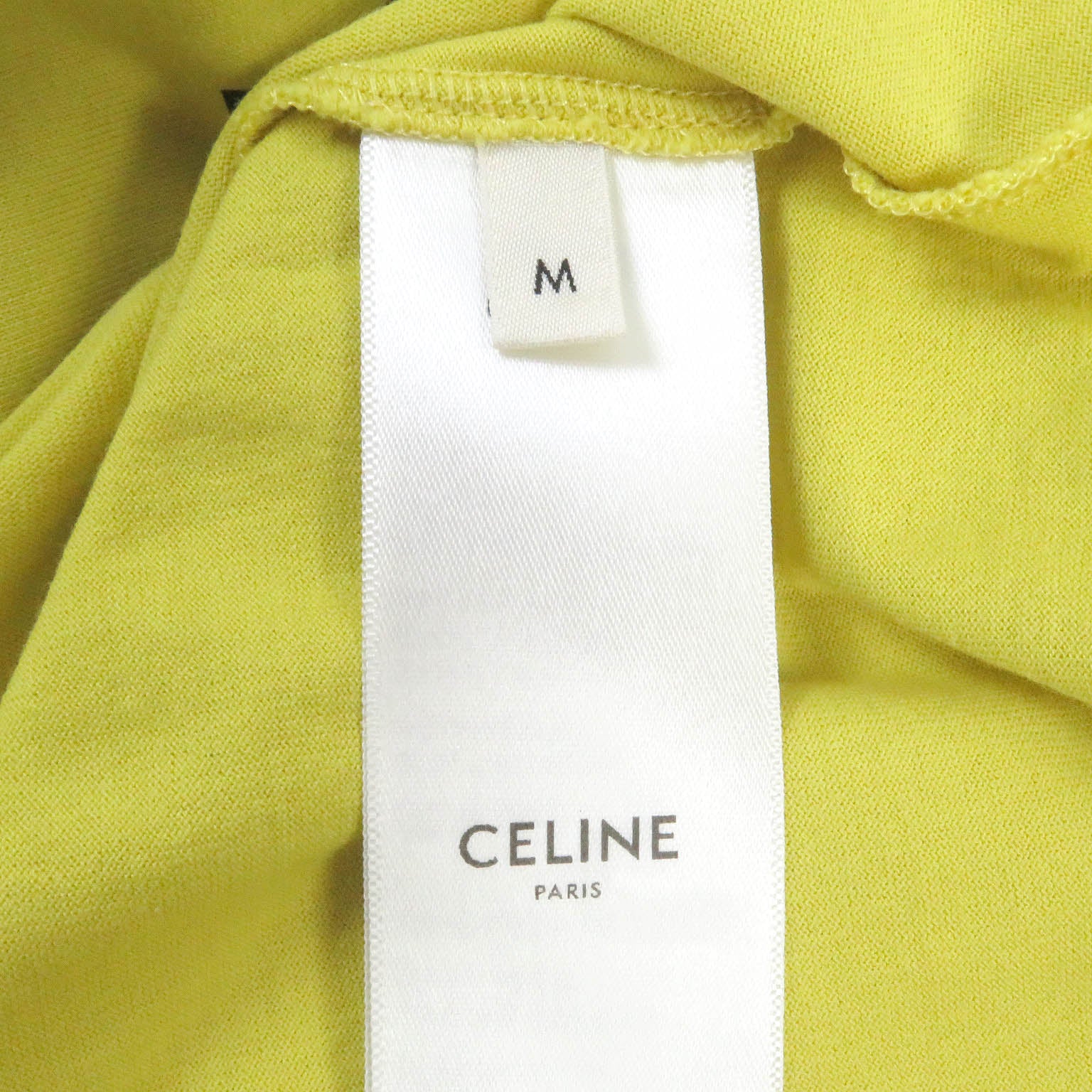 Celine Logo Print Loose T-shirt Yellow M