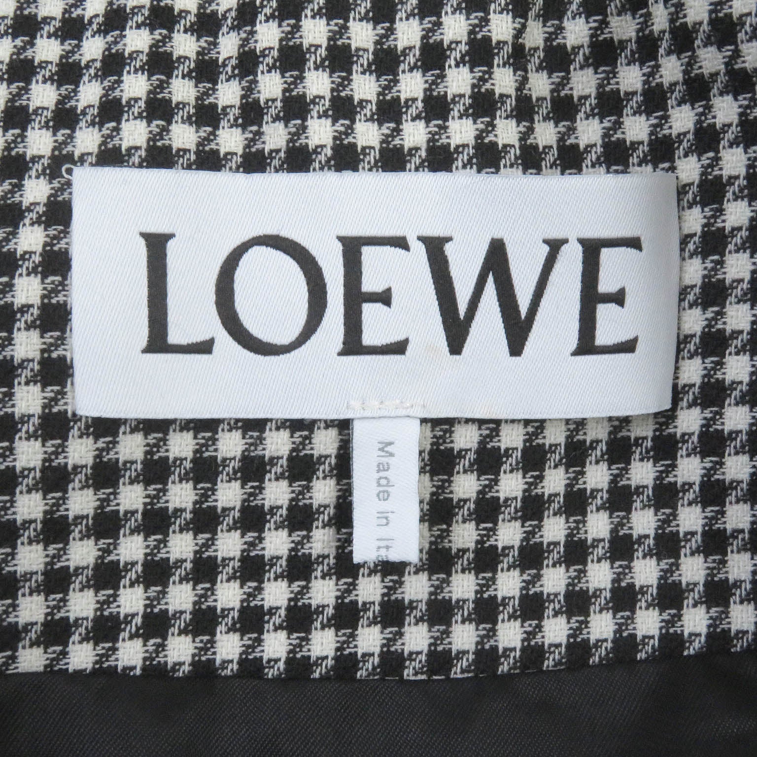 Loewe Wool Silk Check Double Breasted Jacket