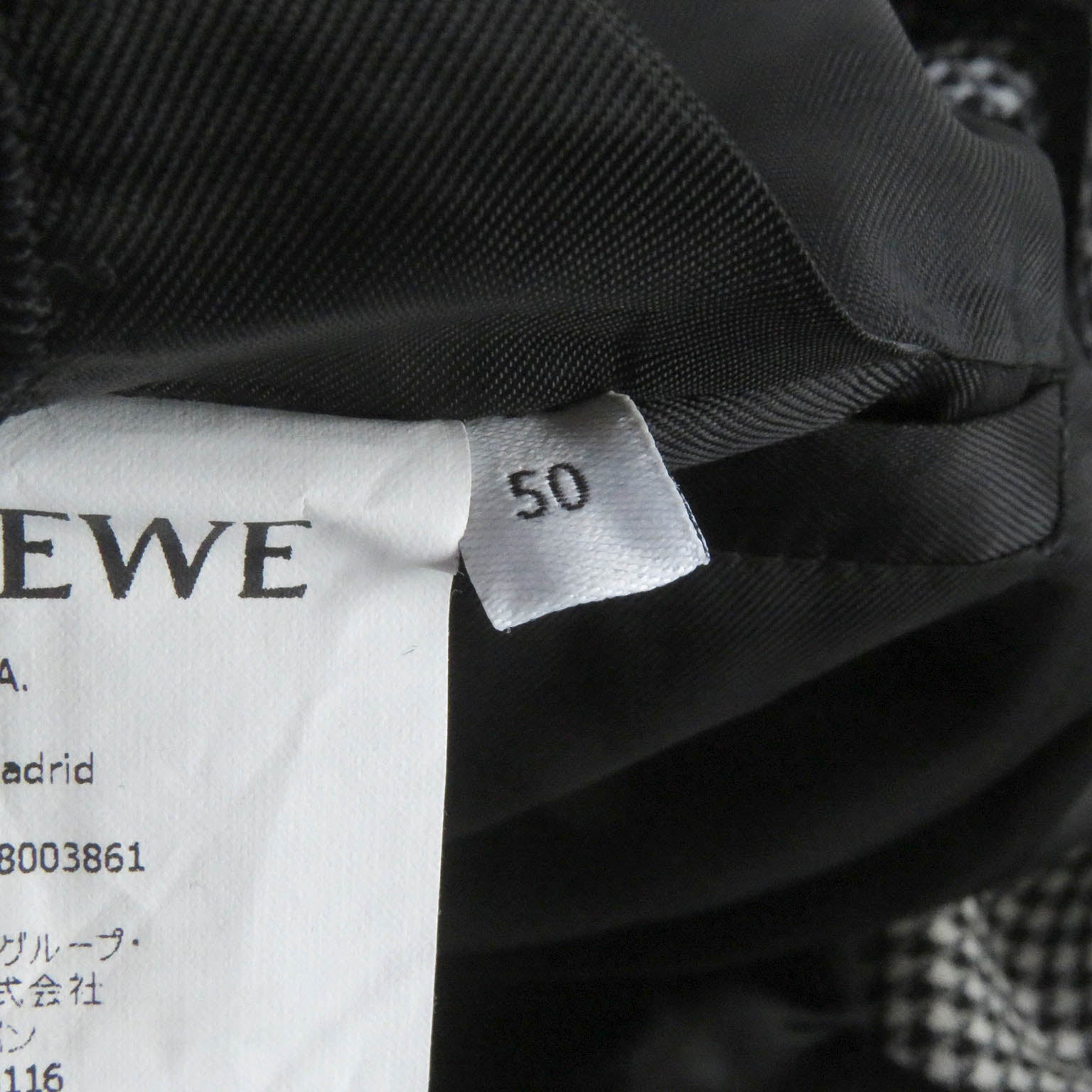 Loewe Wool Silk Check Double Breasted Jacket