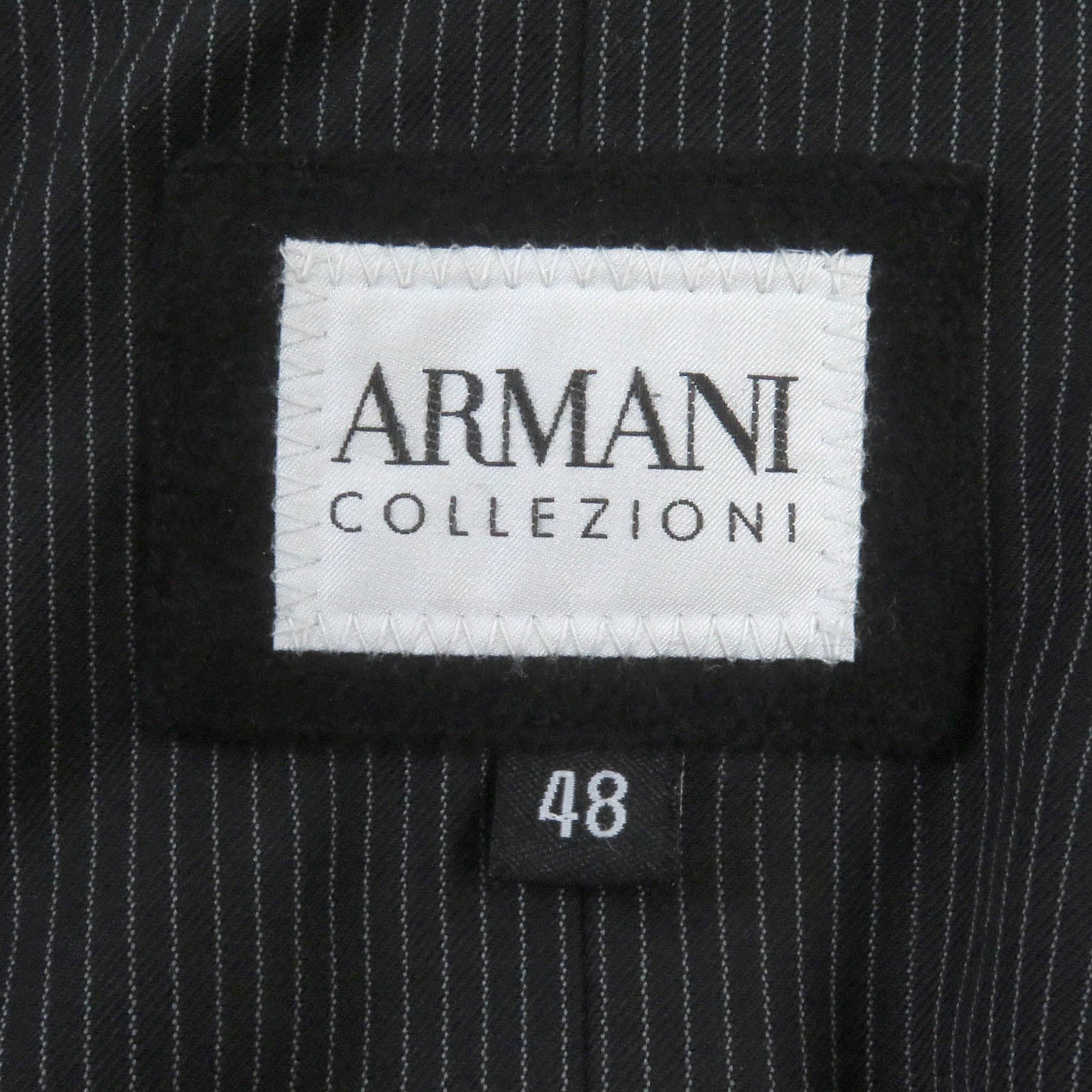 Armani Collezioni Wool Herringbone Double Breasted Coat