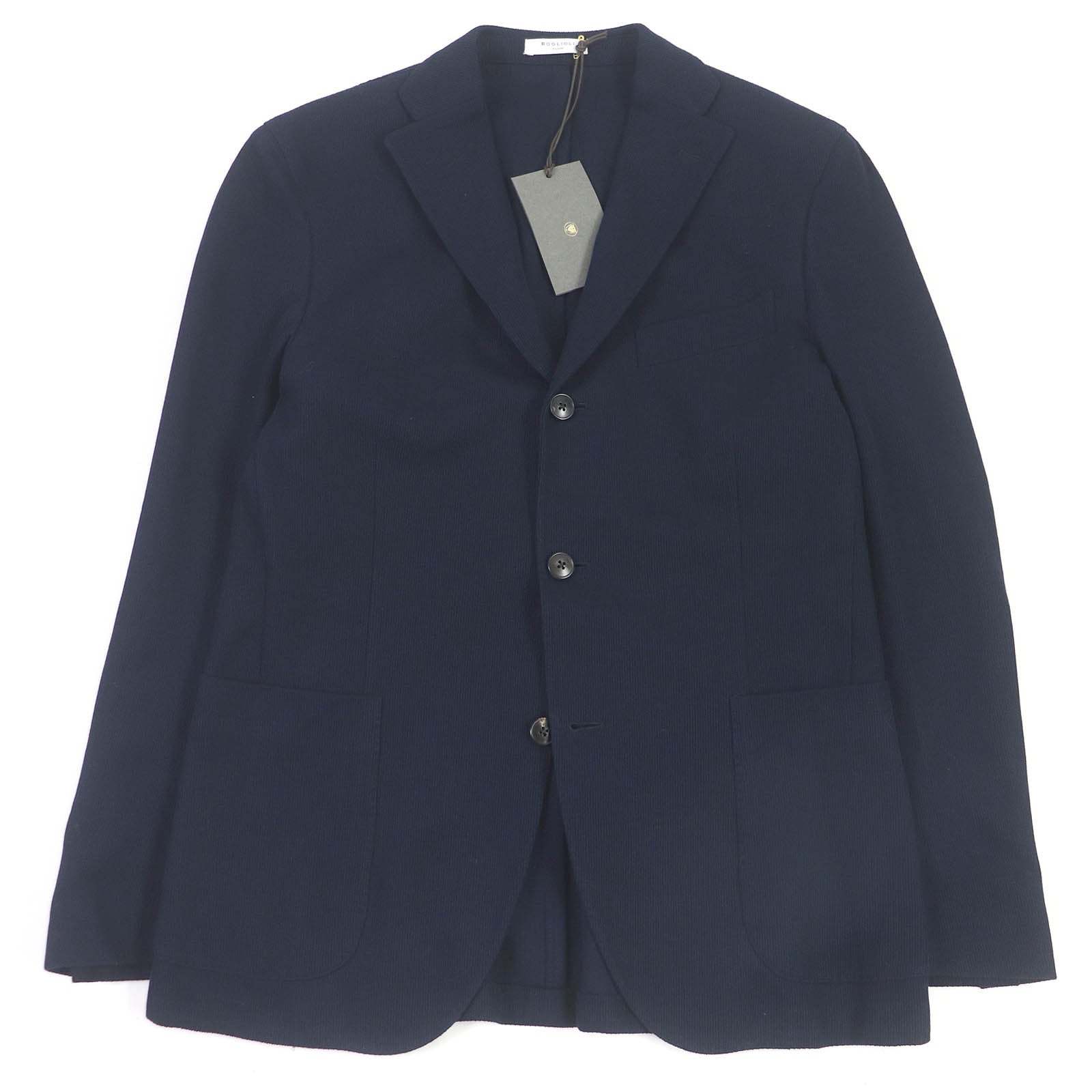 BOGLIOLI Cotton Single Knit Tailored Jacket Navy