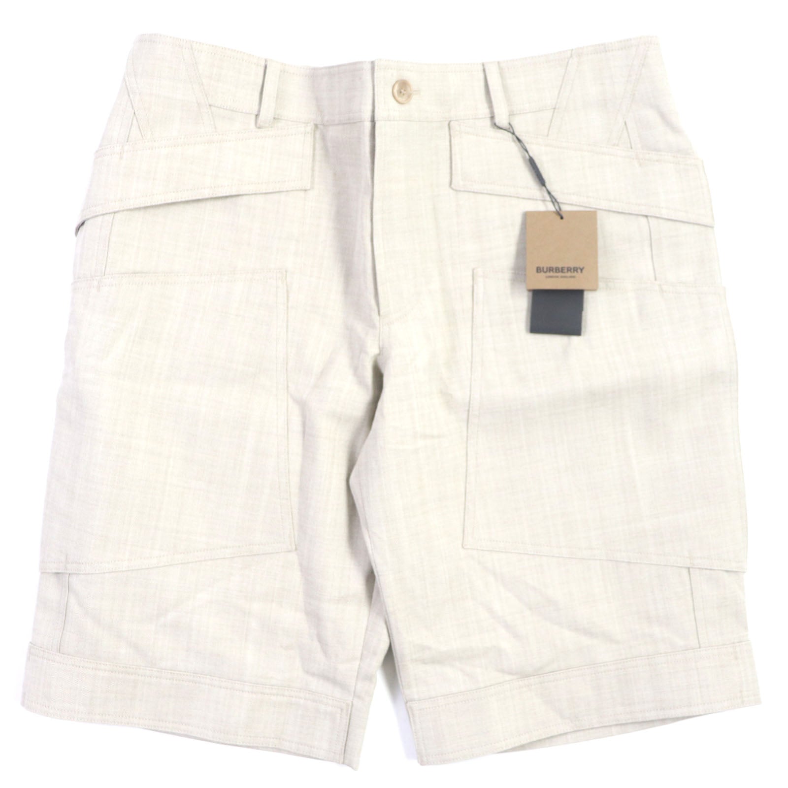 Burberry Wool Logo Button Shorts Beige 56