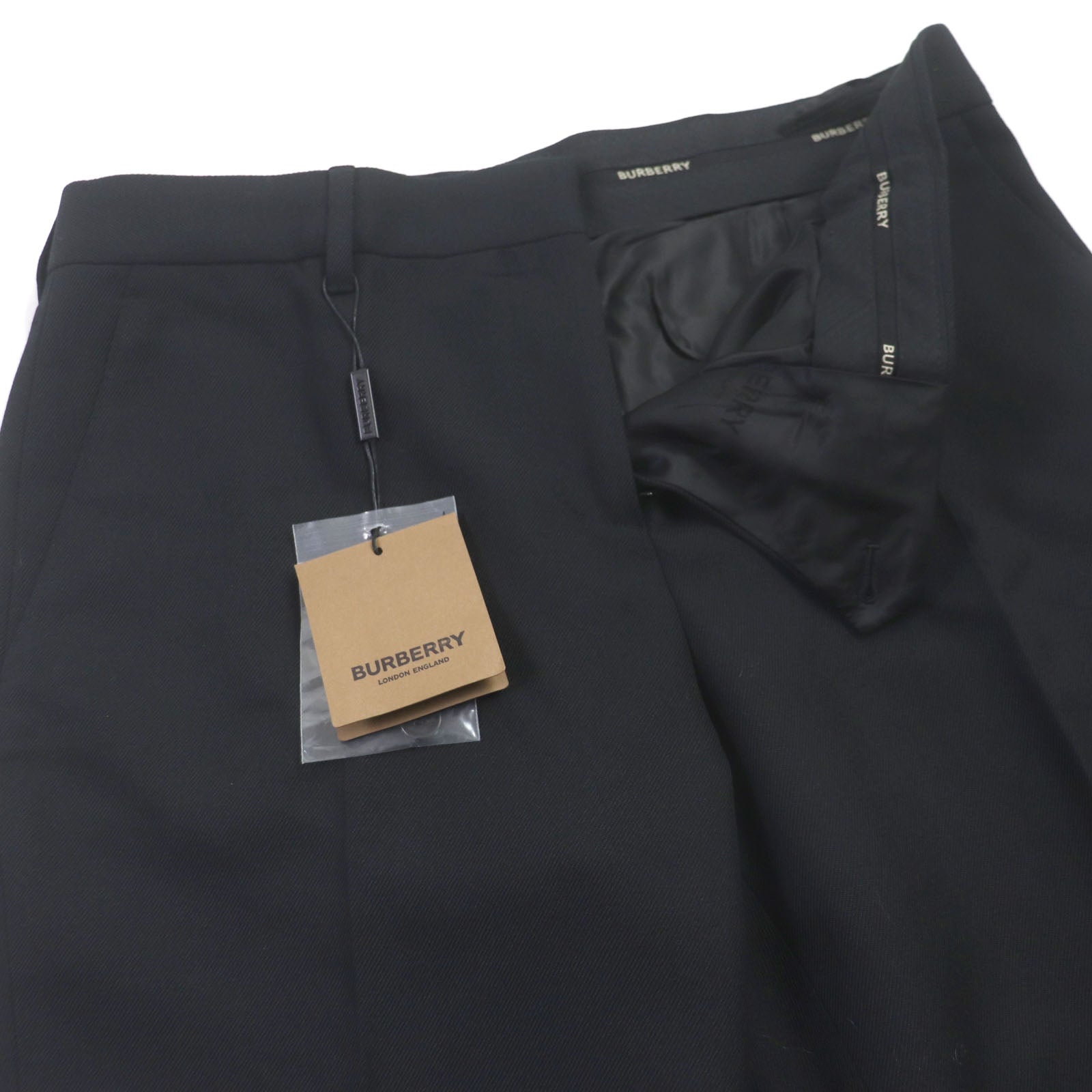 Burberry Wool Logo Button Pants Black 42