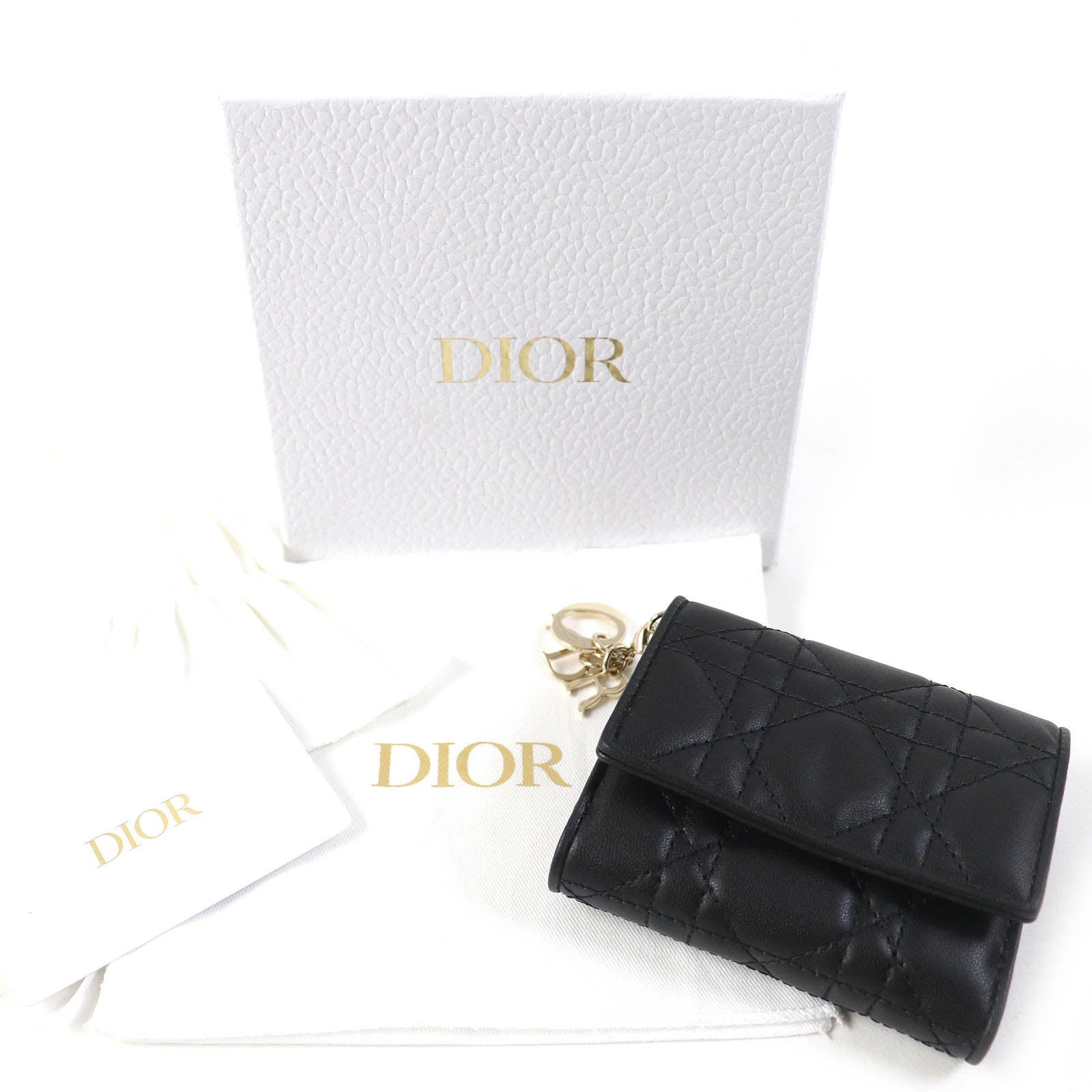 Dior Lady Dior Canage Lotus Leather Wallet