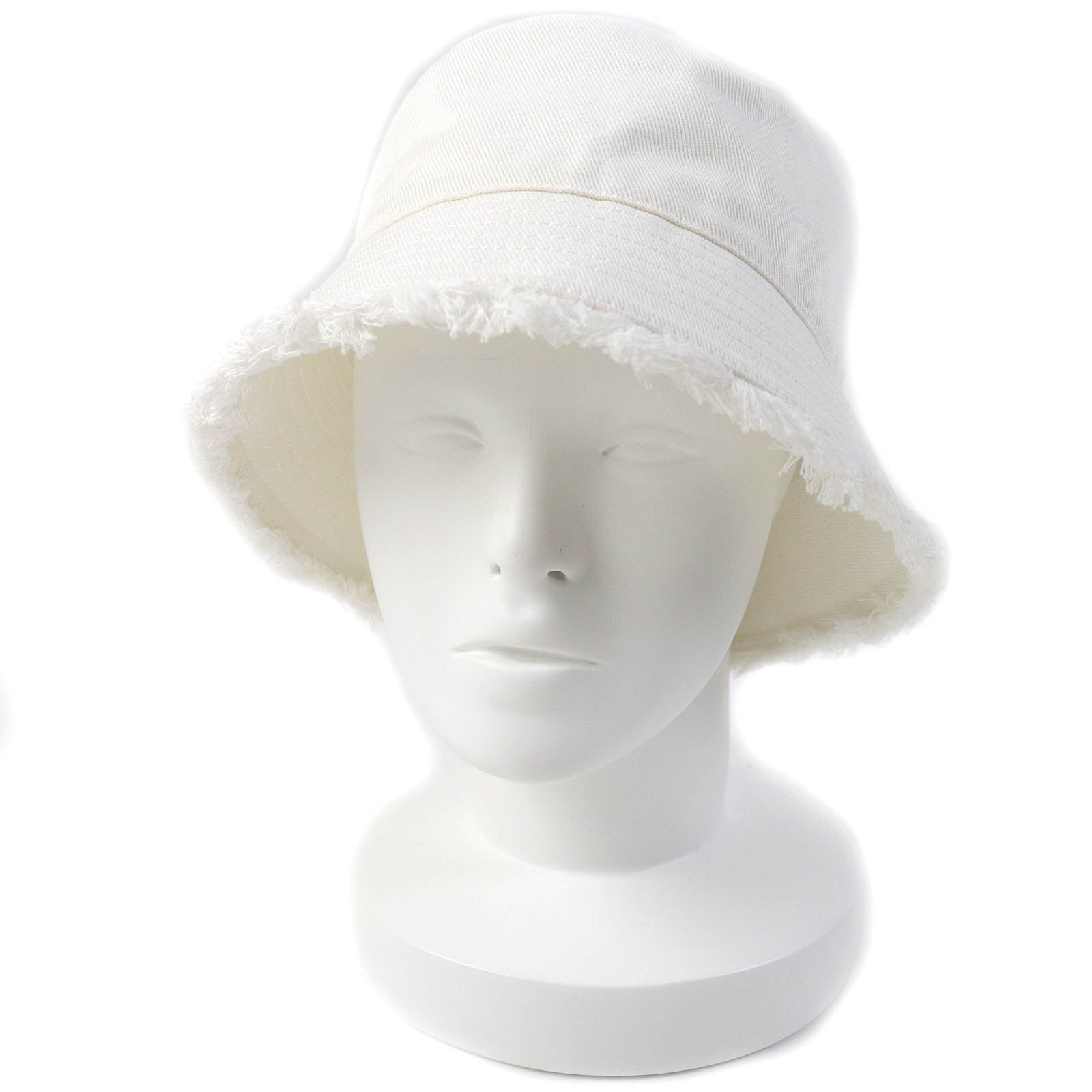 PRADA Cotton Drill Bucket Hat White M