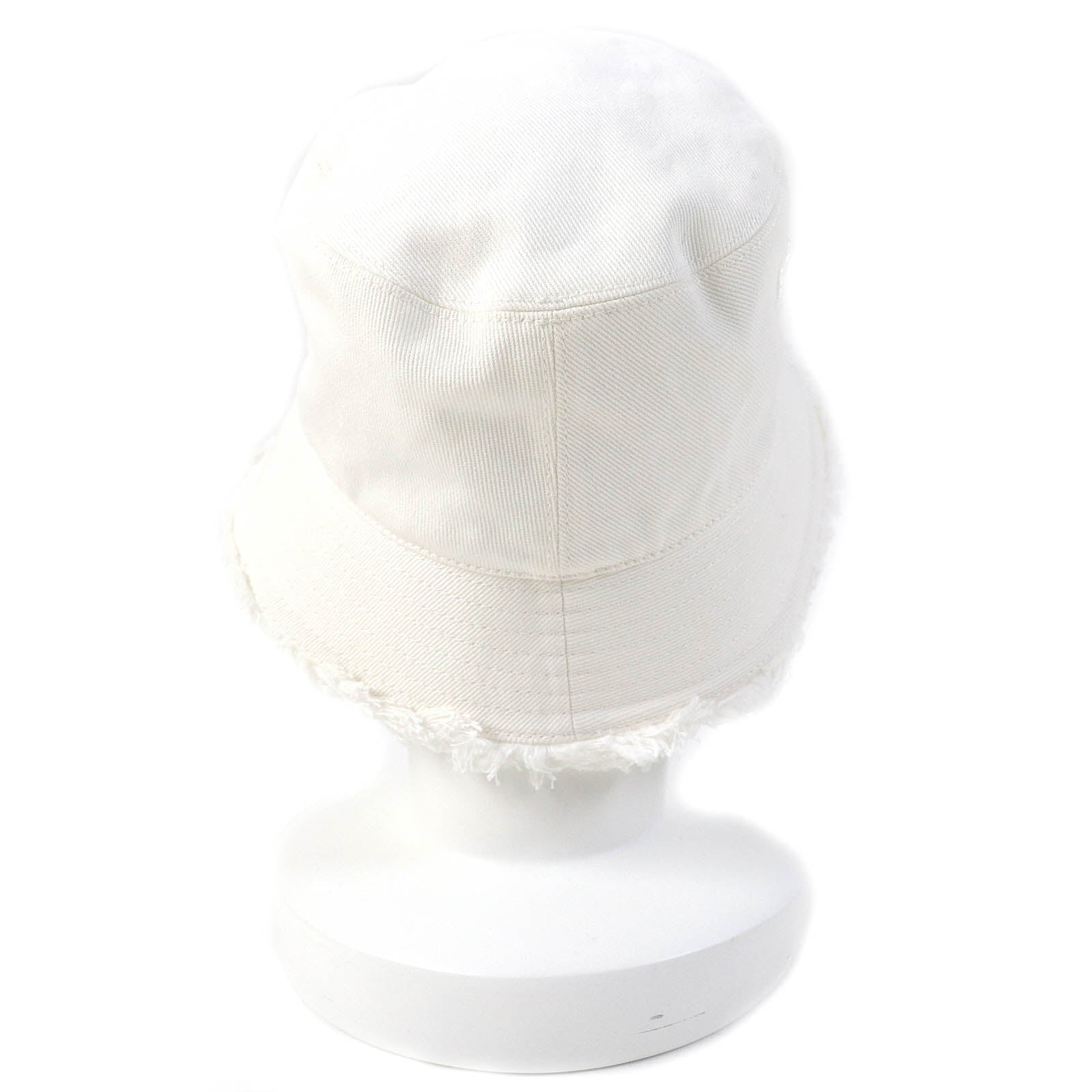 PRADA Cotton Drill Bucket Hat White M