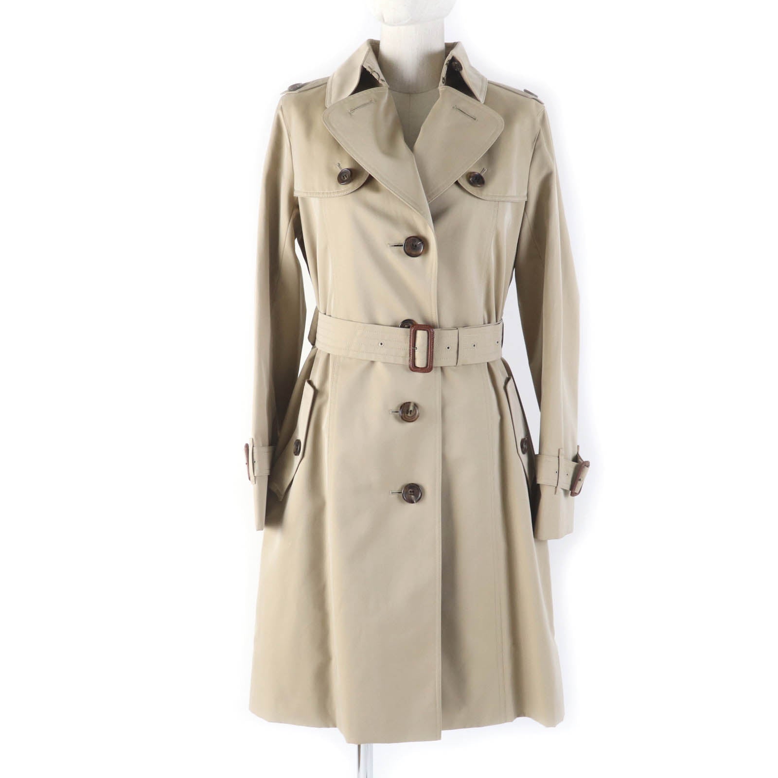 Burberry Cotton Trench Coat Beige 40 Women