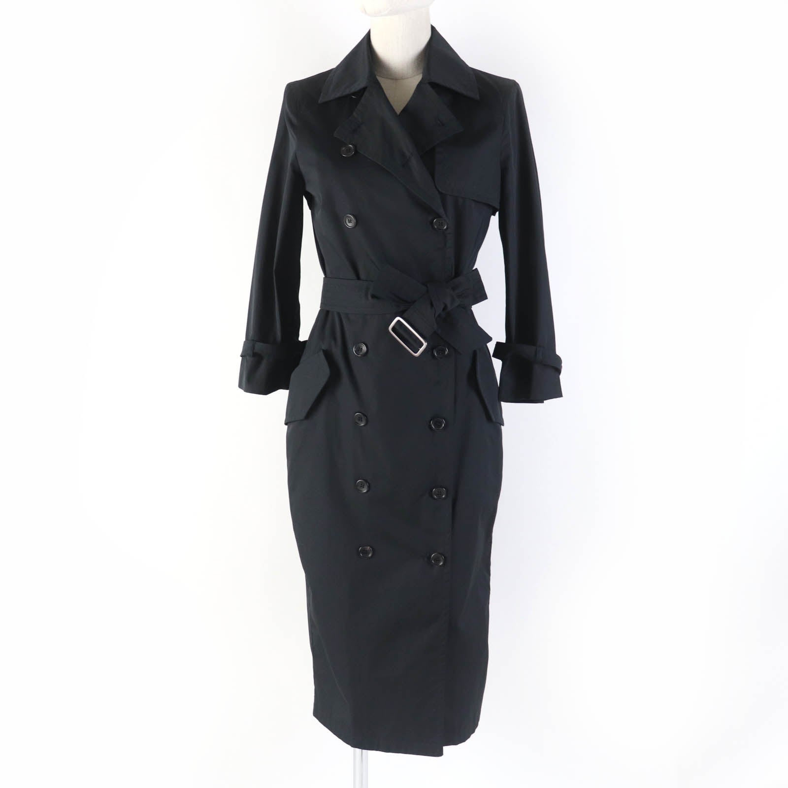 Max Mara Cotton Trench Coat Black Women