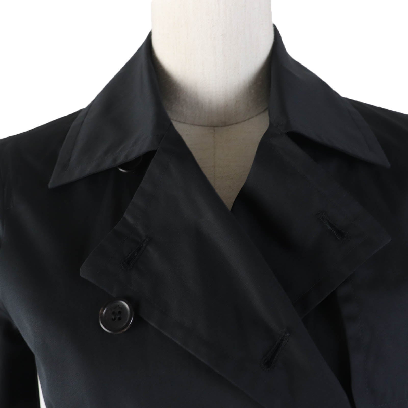 Max Mara Cotton Trench Coat Black Women