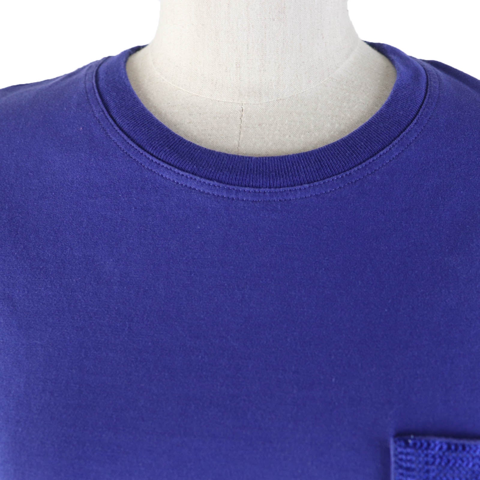 Hermes H Embroidered Pocket T-Shirt Blue 38