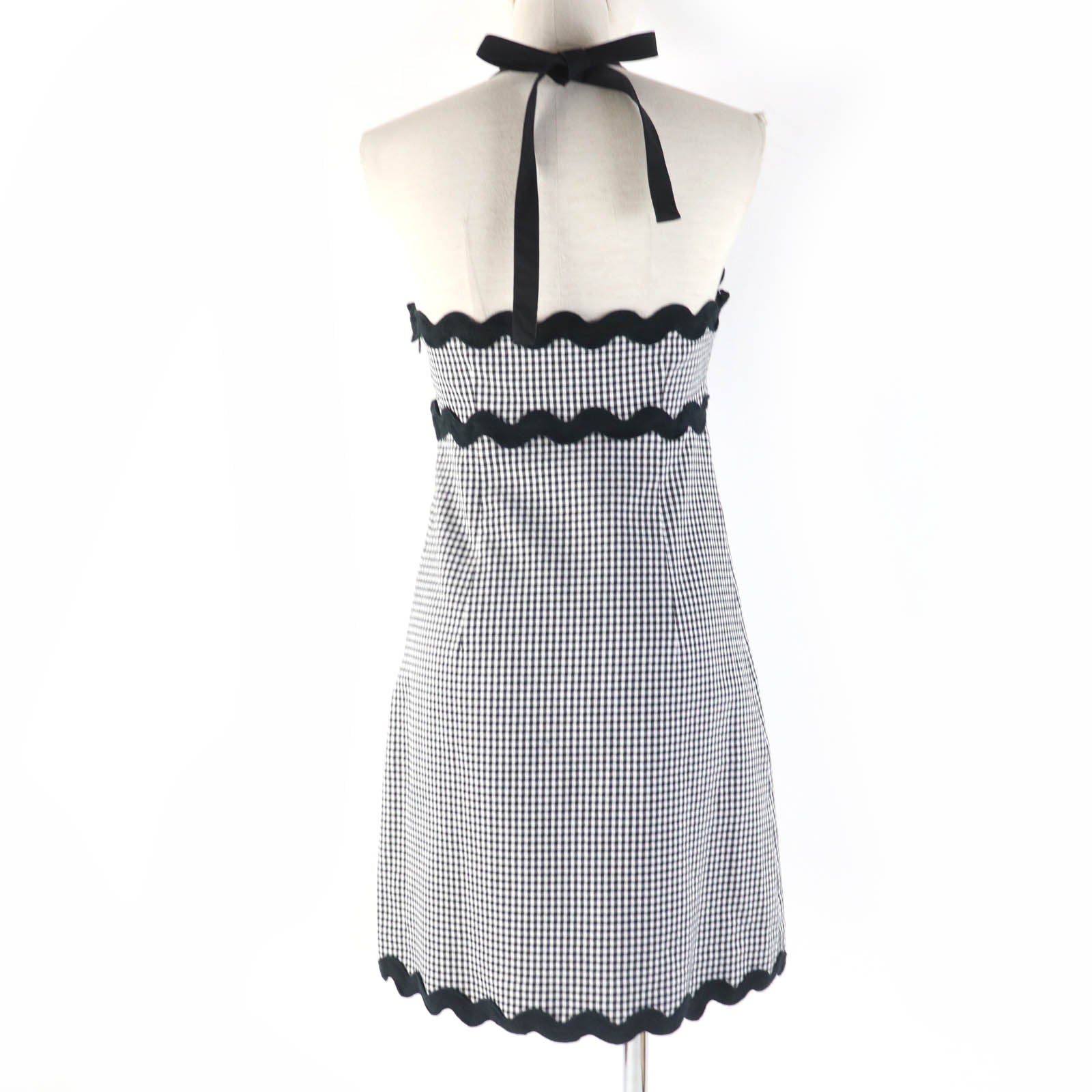 Miu Miu Gingham Check Halter Neck Dress