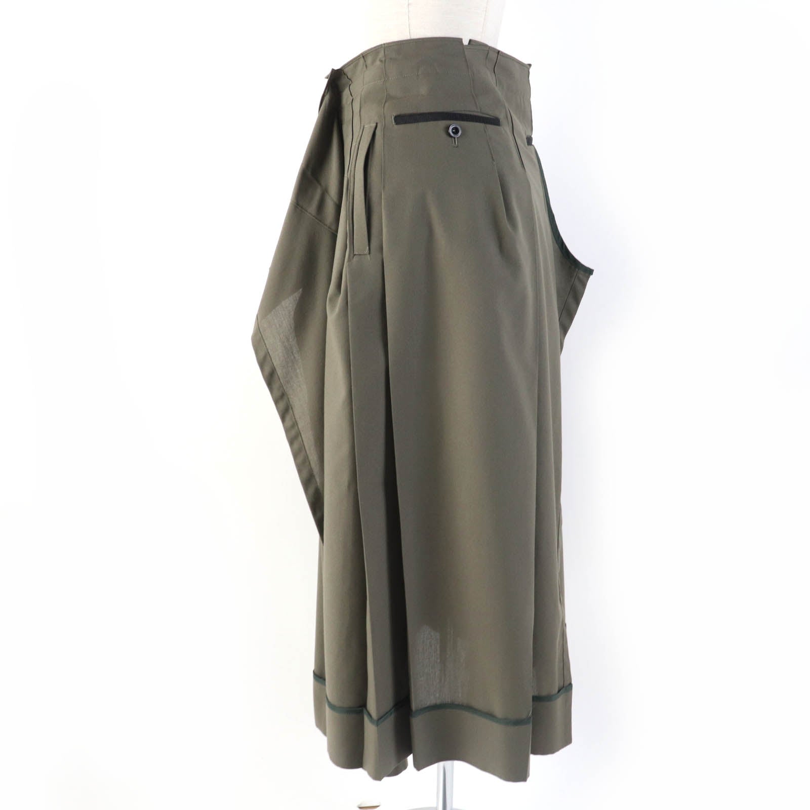 Sacai Polyester Wool Skirt Khaki Women