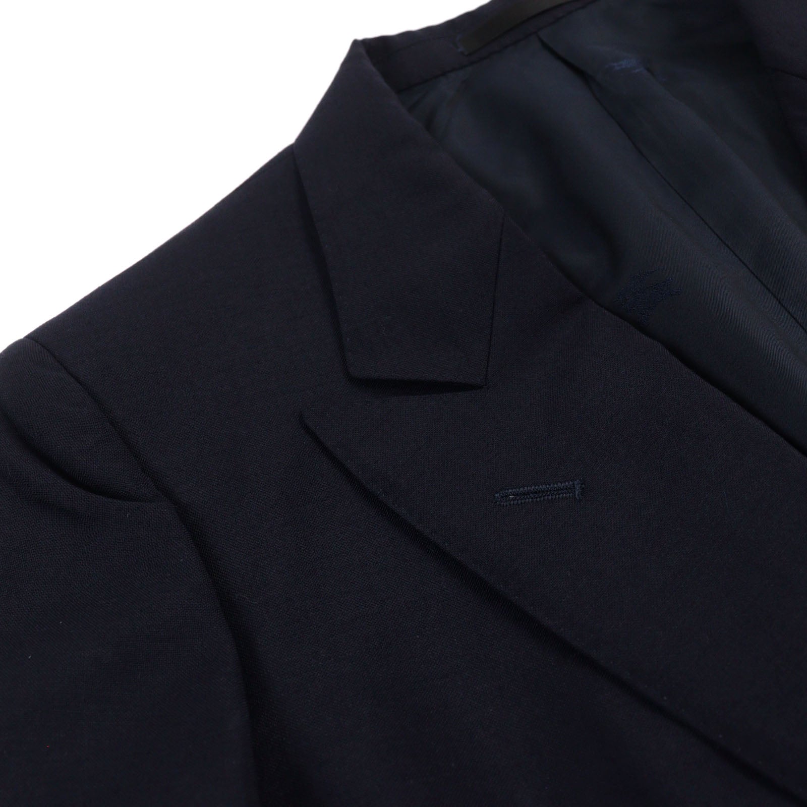 Burberry Vintage Wool Peaked Lapel Blazer Navy