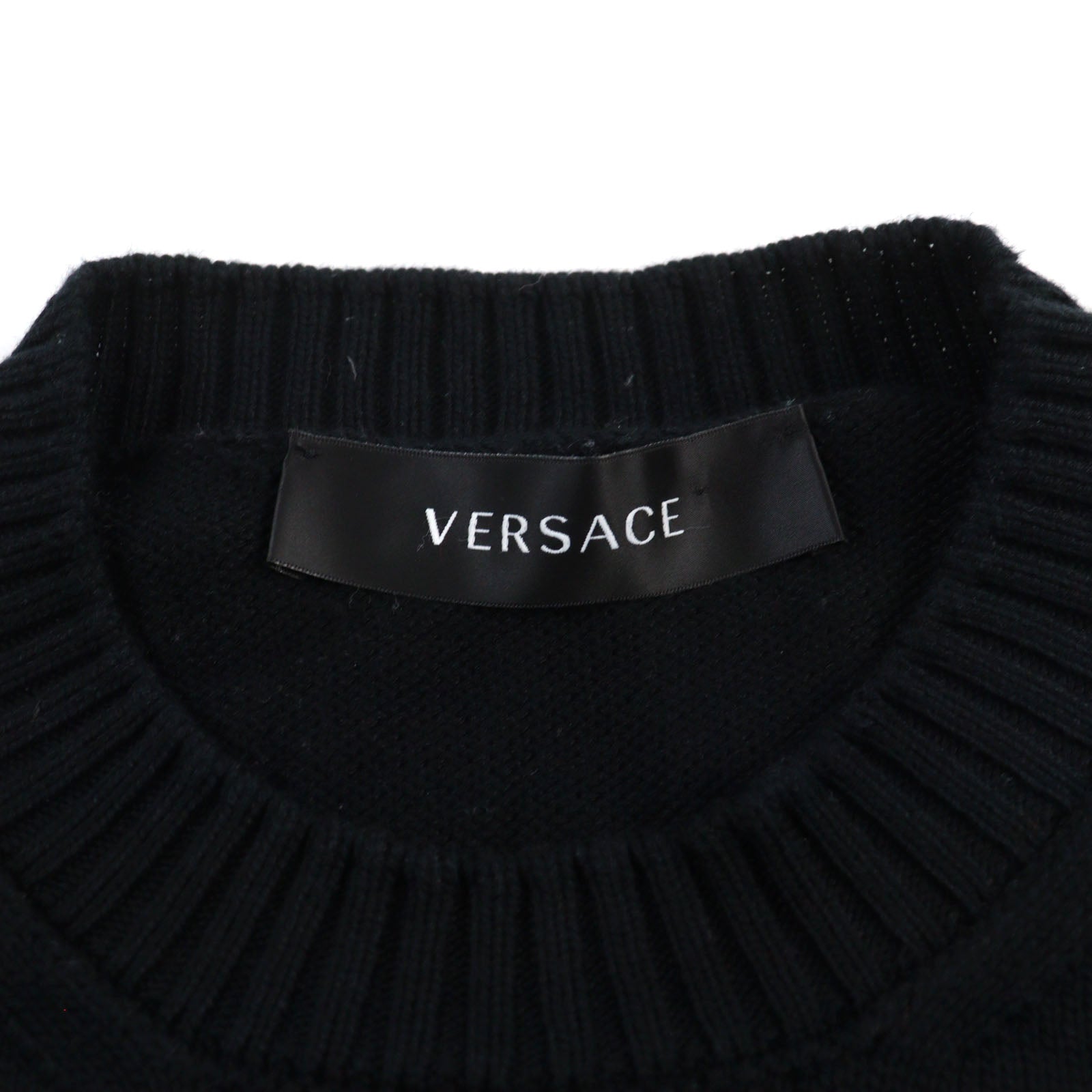 Versace Medusa Embroidery Knit Black Yellow