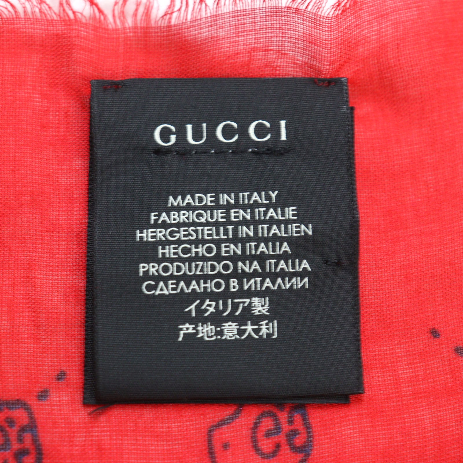 Gucci GG Ghost Skull Mini Fringe Shawl Scarf