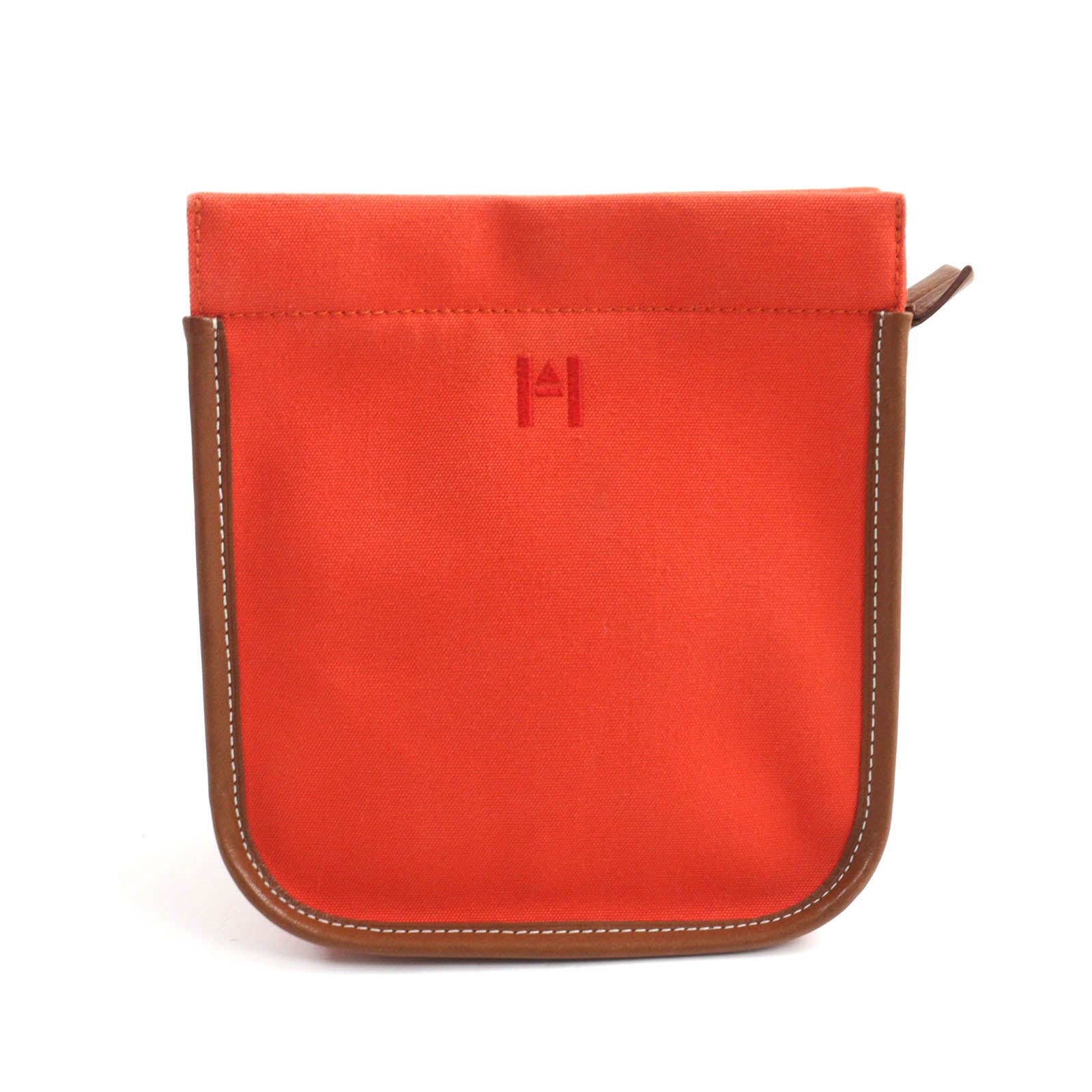 Hermes Leather Pouch Orange Camaille PM