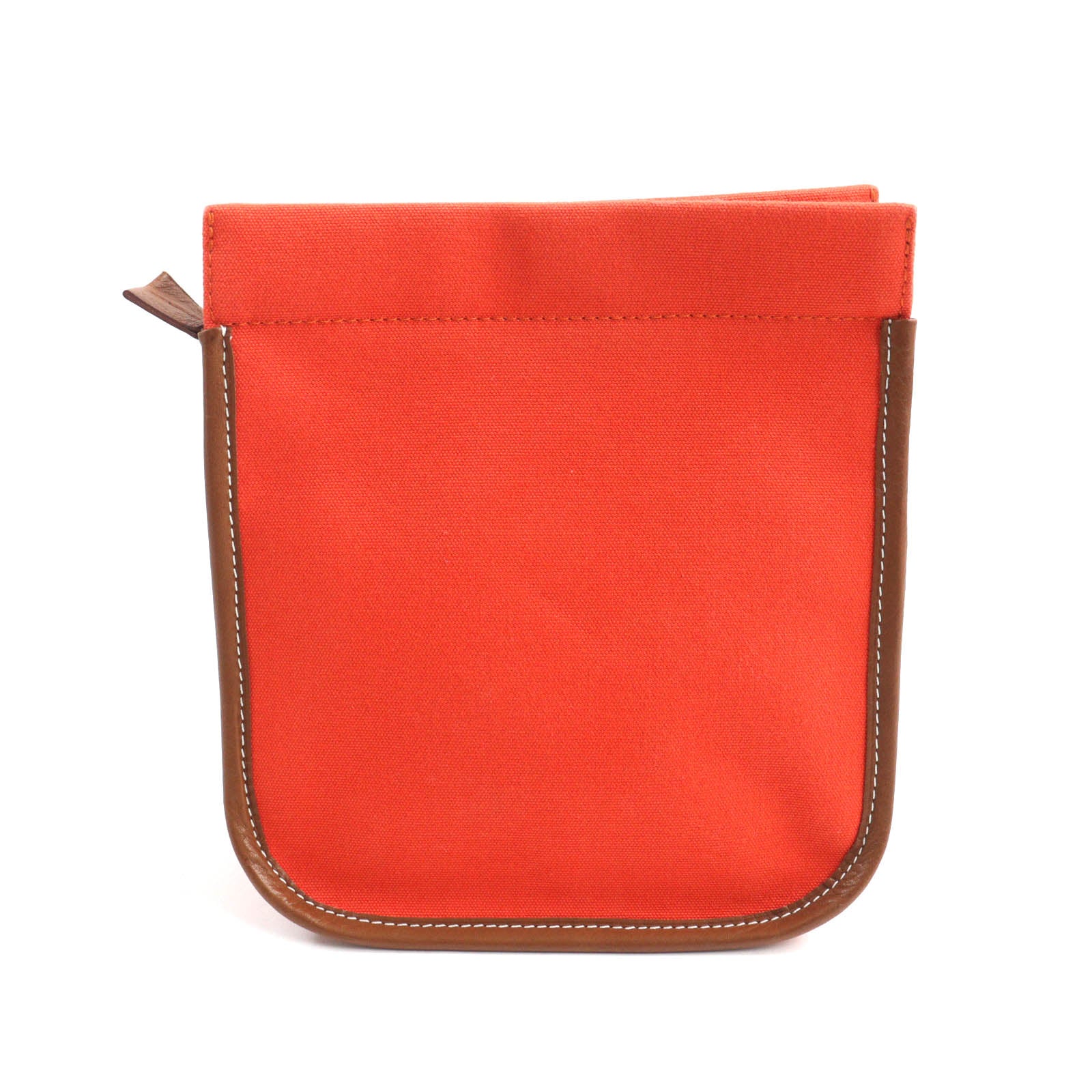 Hermes Leather Pouch Orange Camaille PM