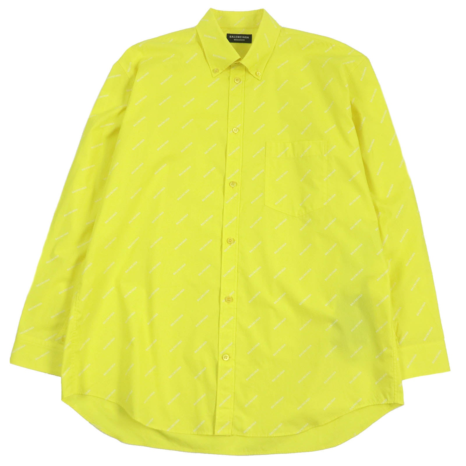 Balenciaga Logo Shirt Yellow Cotton 40