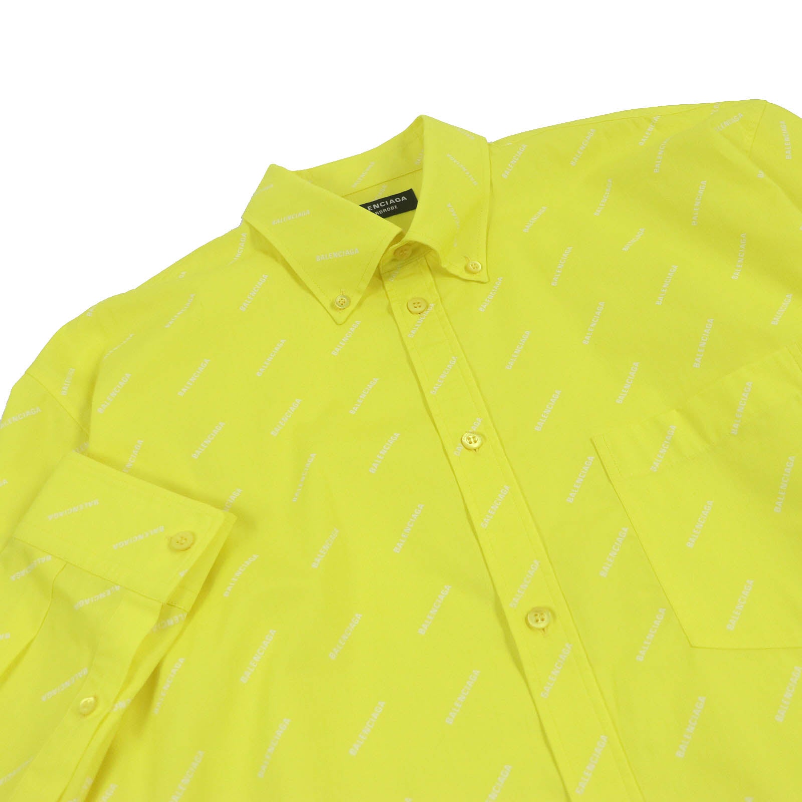 Balenciaga Logo Shirt Yellow Cotton 40