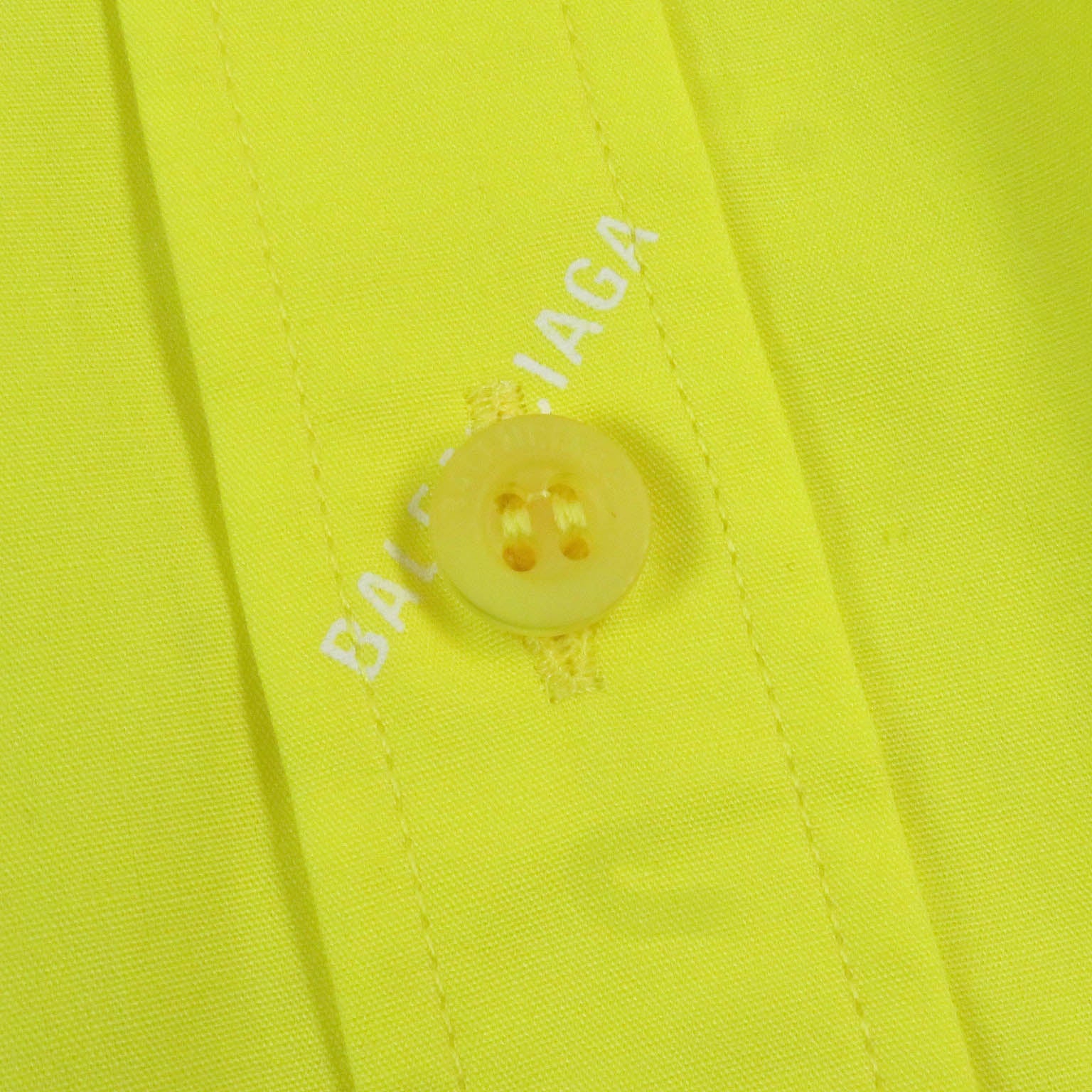 Balenciaga Logo Shirt Yellow Cotton 40