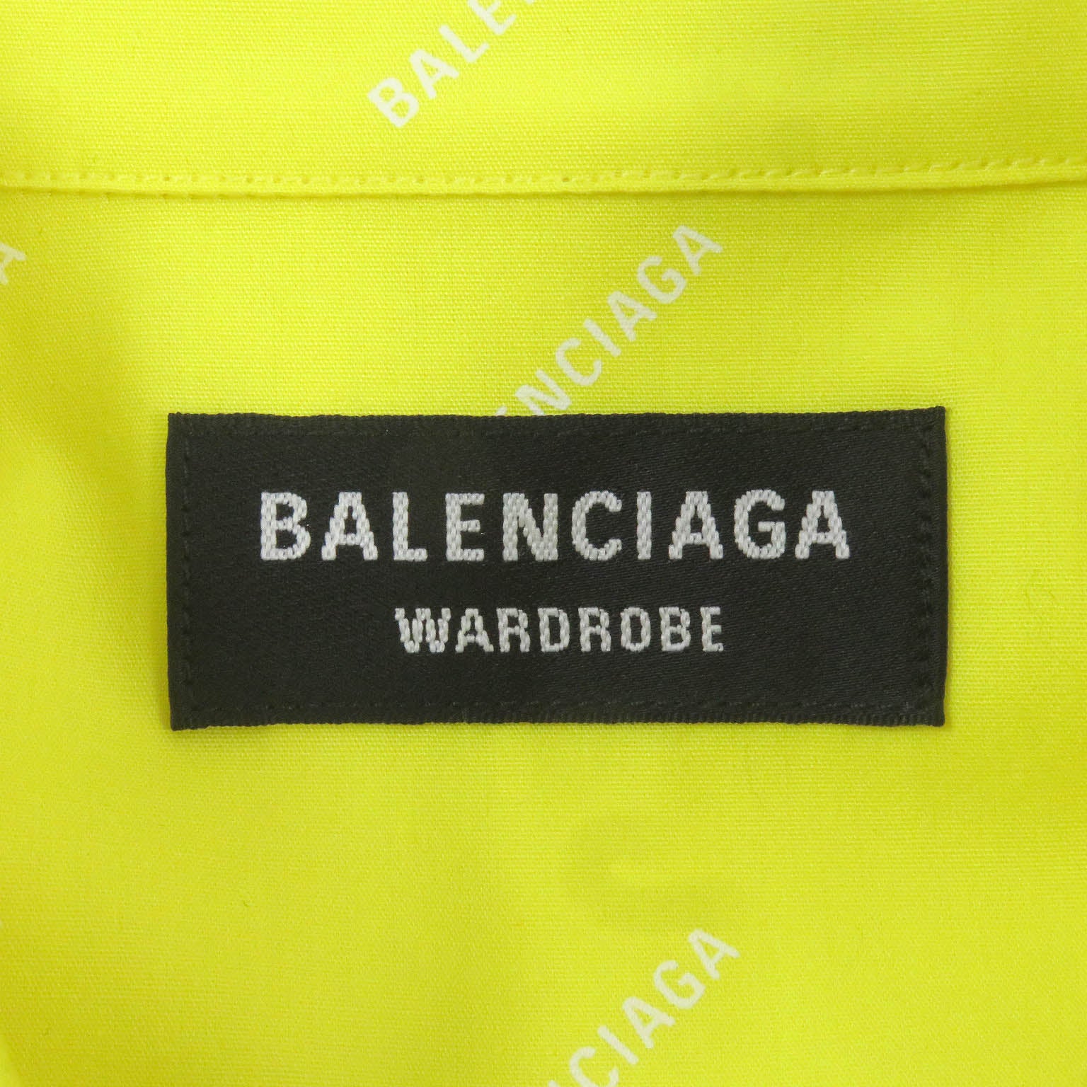 Balenciaga Logo Shirt Yellow Cotton 40