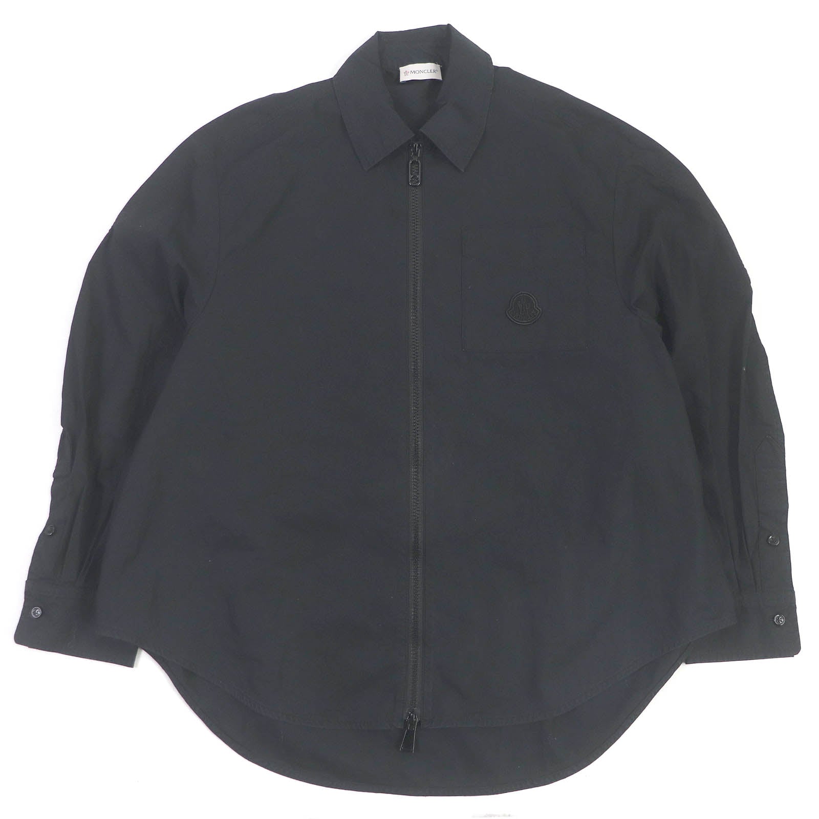 Moncler Cotton Zip-up Shirt Jacket Black