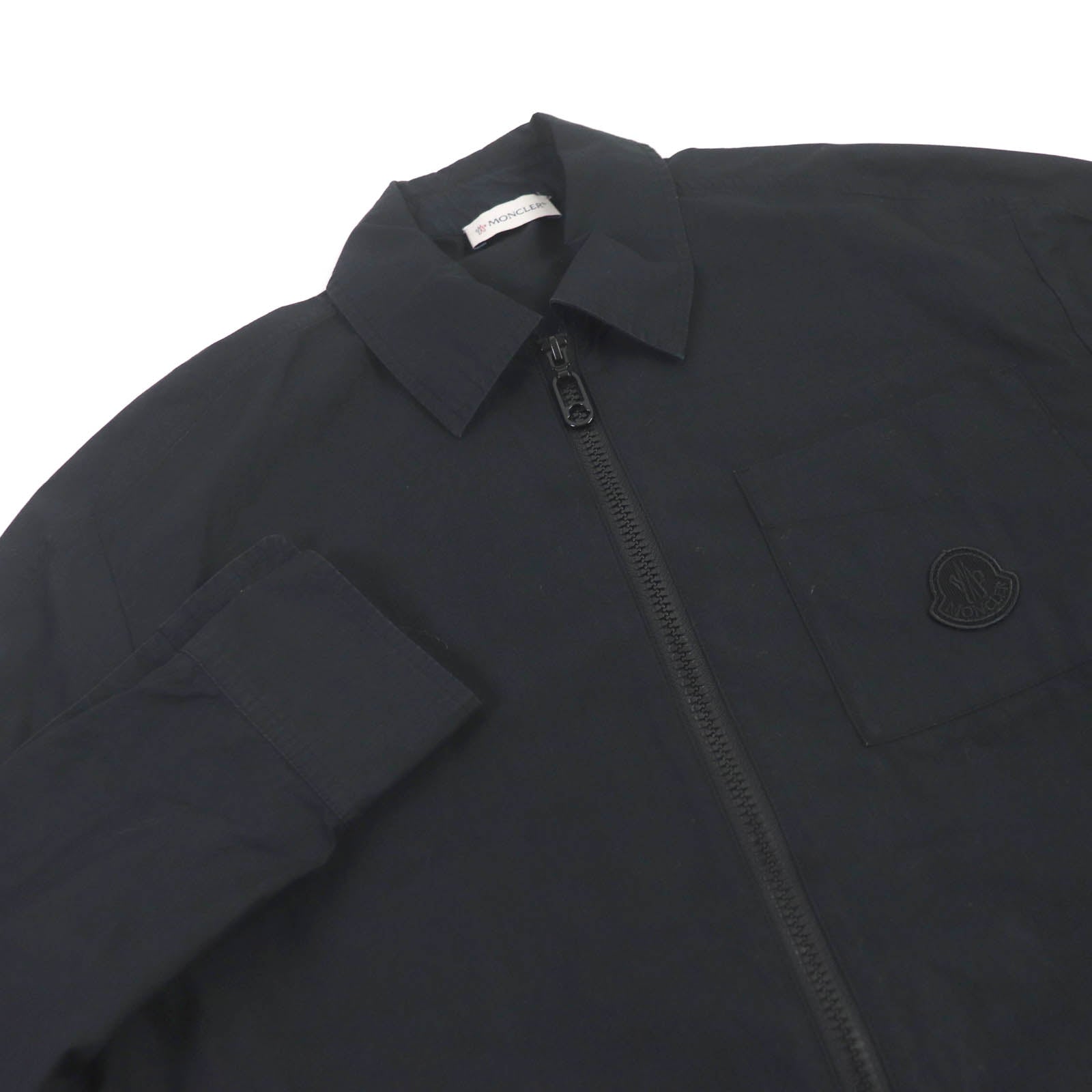 Moncler Cotton Zip-up Shirt Jacket Black