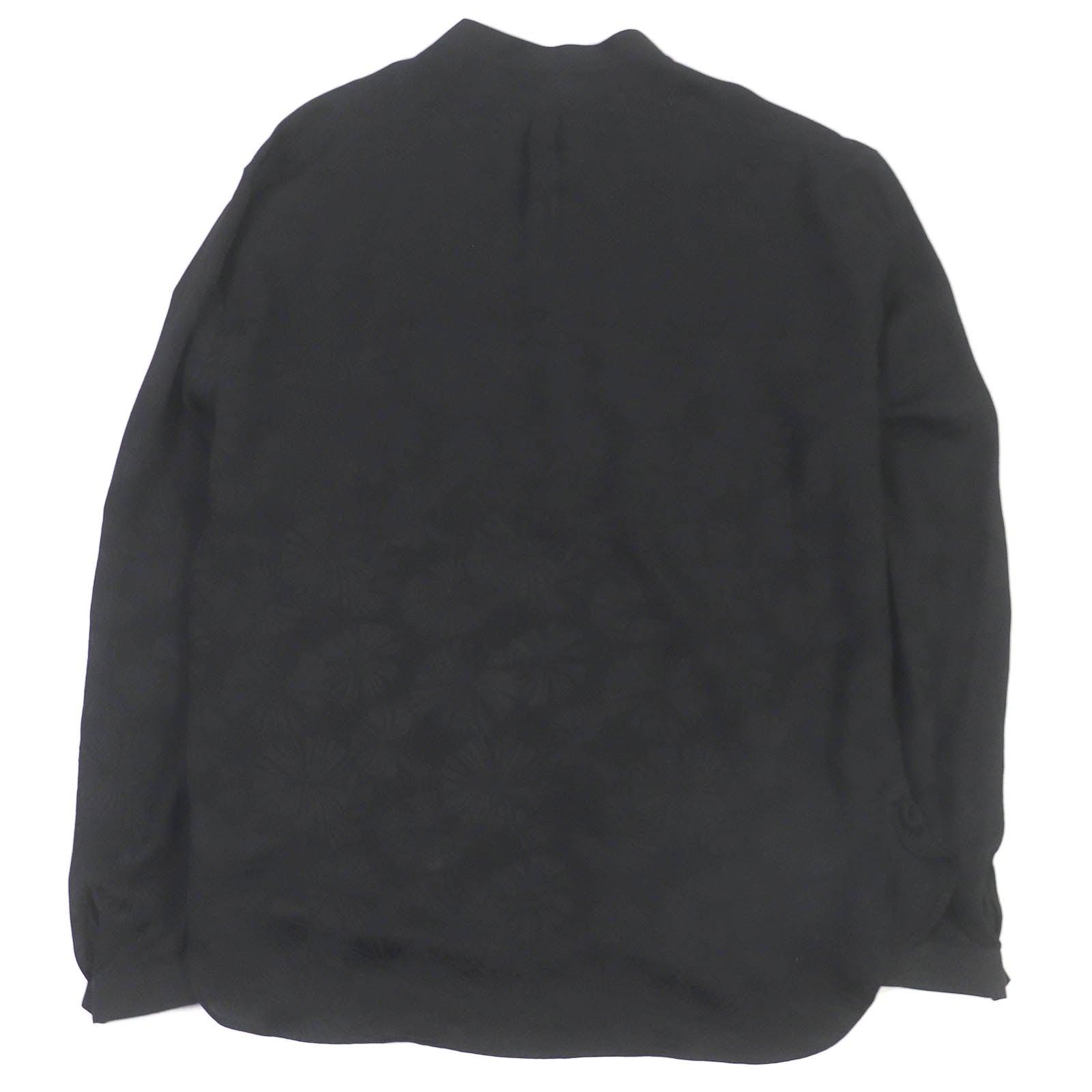 Saint Laurent Silk Band Collar Long Sleeve Shirt