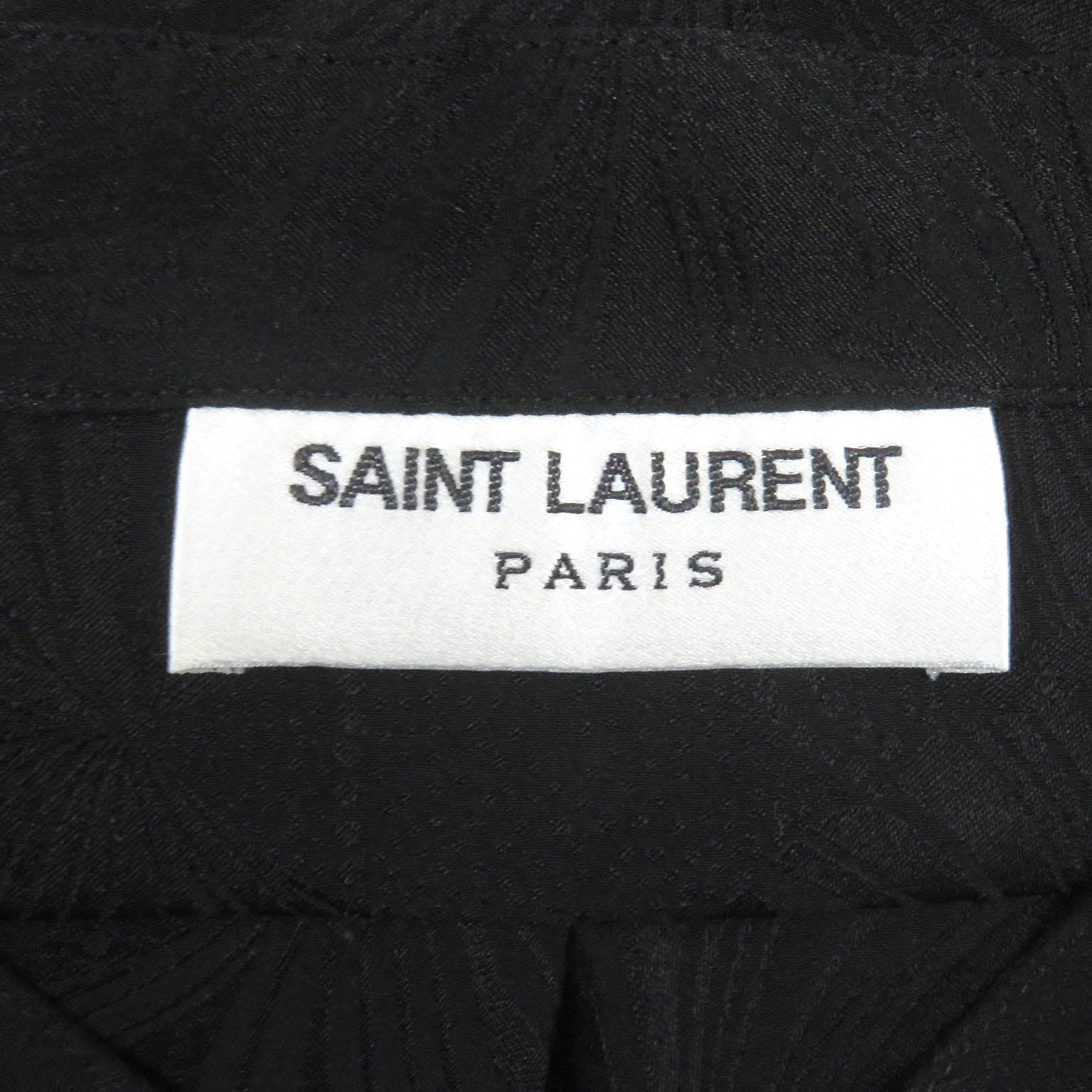 Saint Laurent Silk Band Collar Long Sleeve Shirt