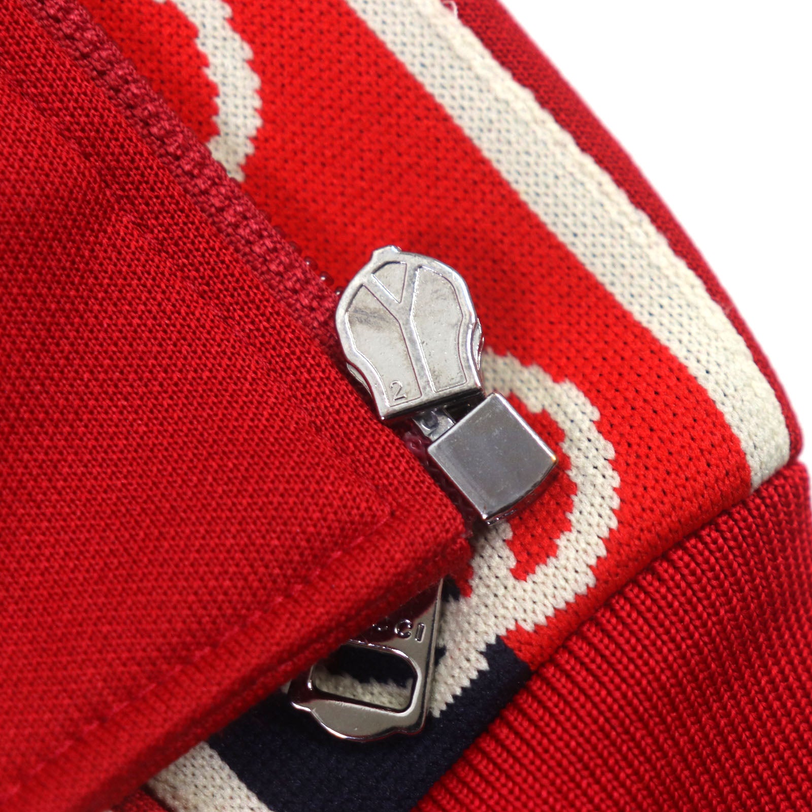 GUCCI XL Hooded Jersey Track Jacket Red Beige