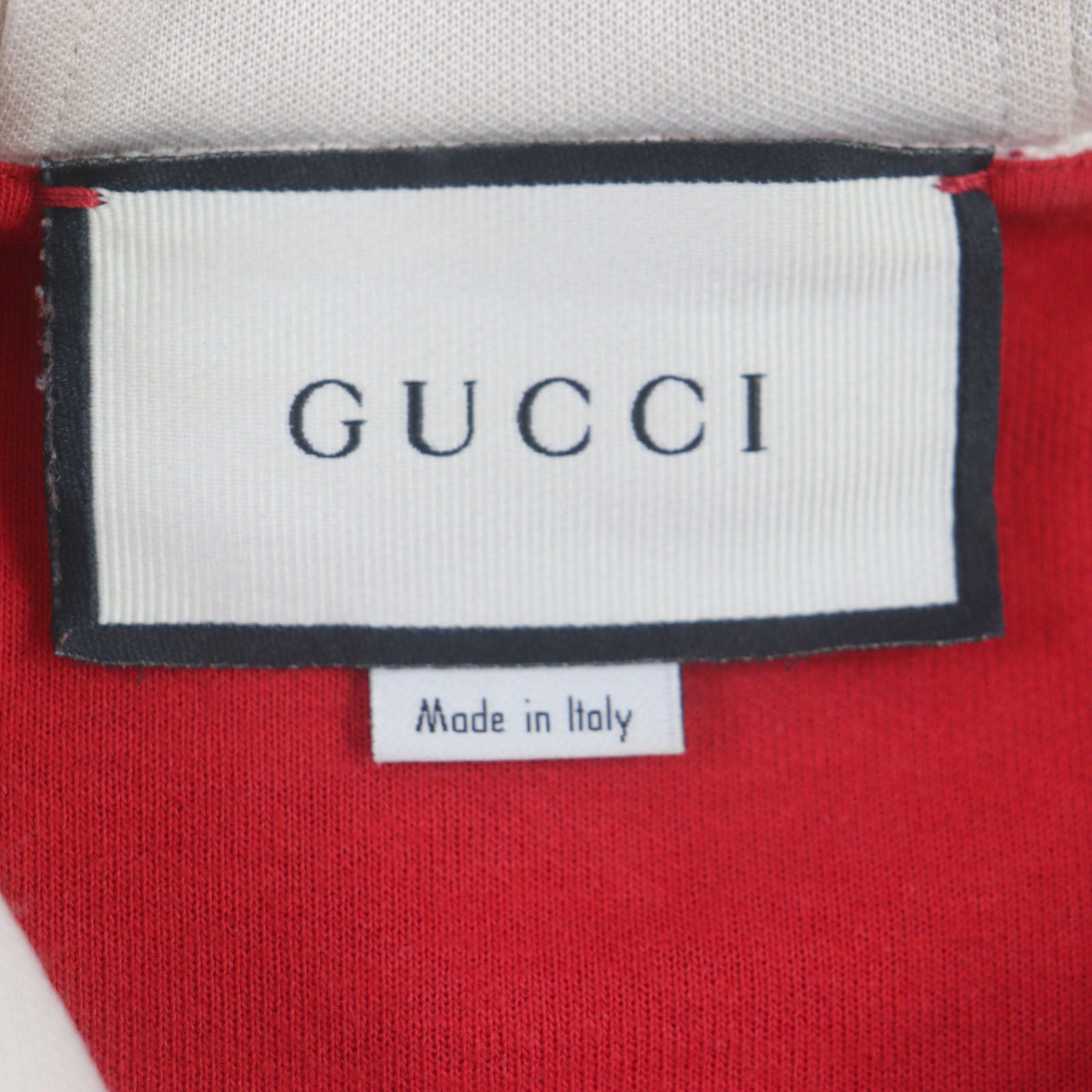 GUCCI XL Hooded Jersey Track Jacket Red Beige