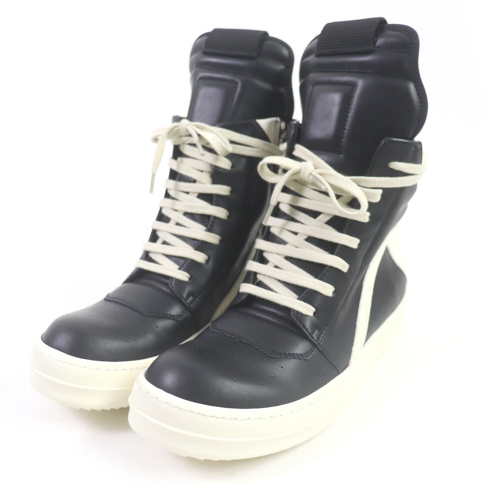 Rick Owens Geobasket Leather High Sneakers Black 43