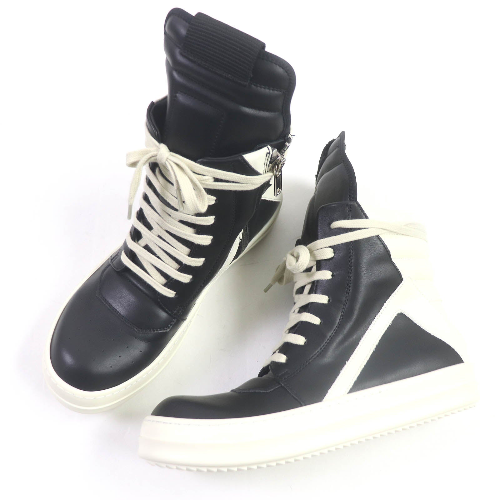 Rick Owens Geobasket Leather High Sneakers Black 43