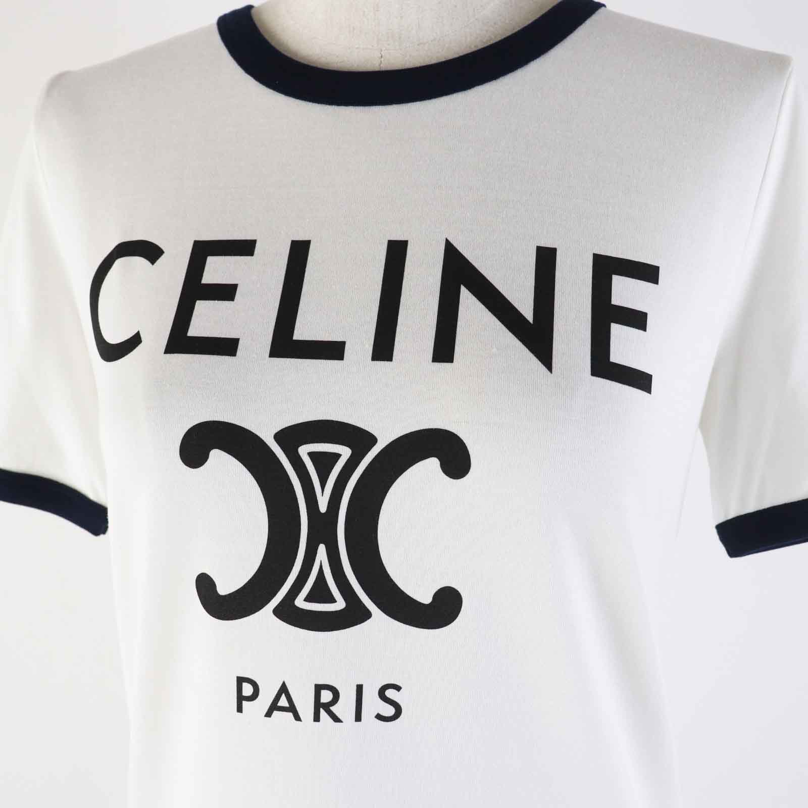 Celine Triomphe Logo Cotton T-Shirt Women