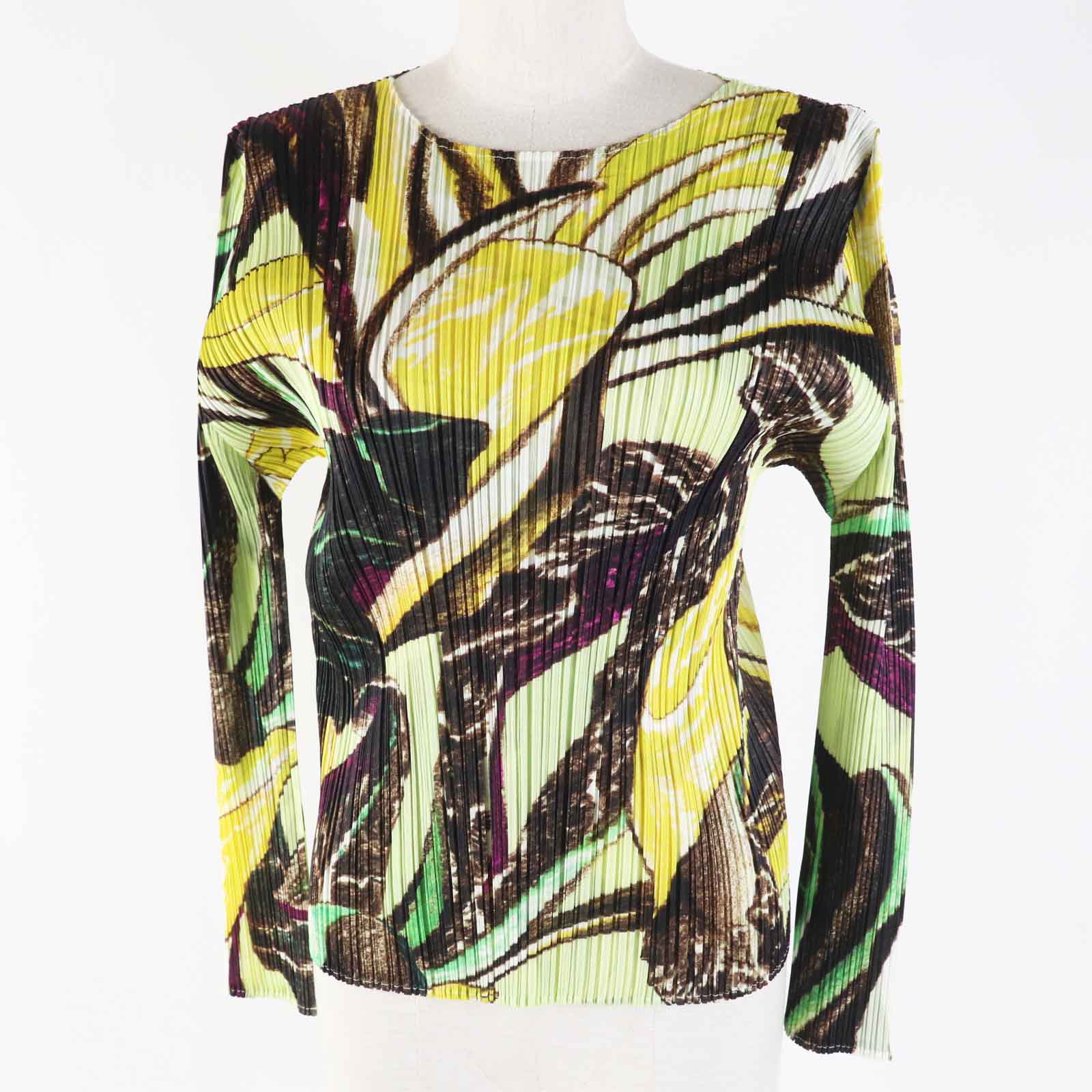 PLEATS PLEASE Tardivo Botanical Long Sleeve Cut Multi Women